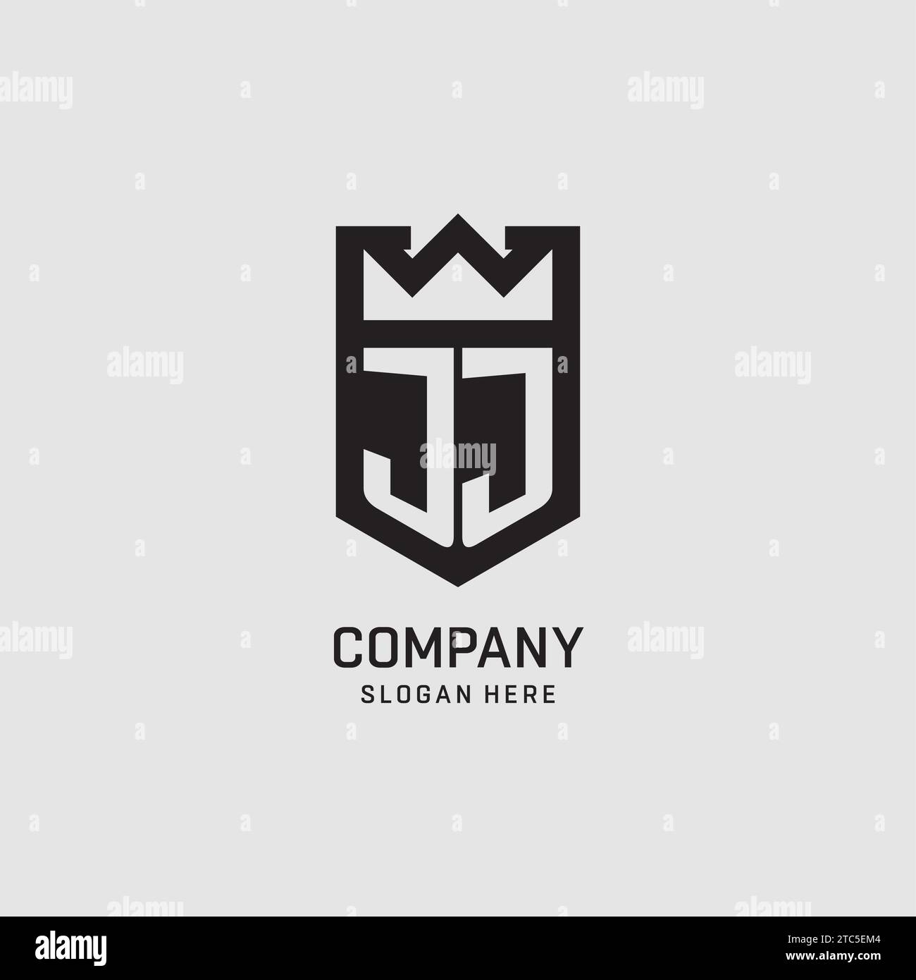 Initial JJ logo shield shape, creative esport logo design vector graphic Stock Vector
