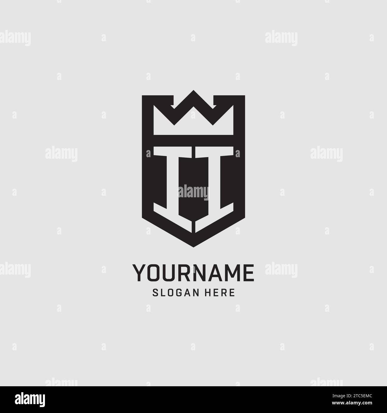 Initial II logo shield shape, creative esport logo design vector graphic Stock Vector