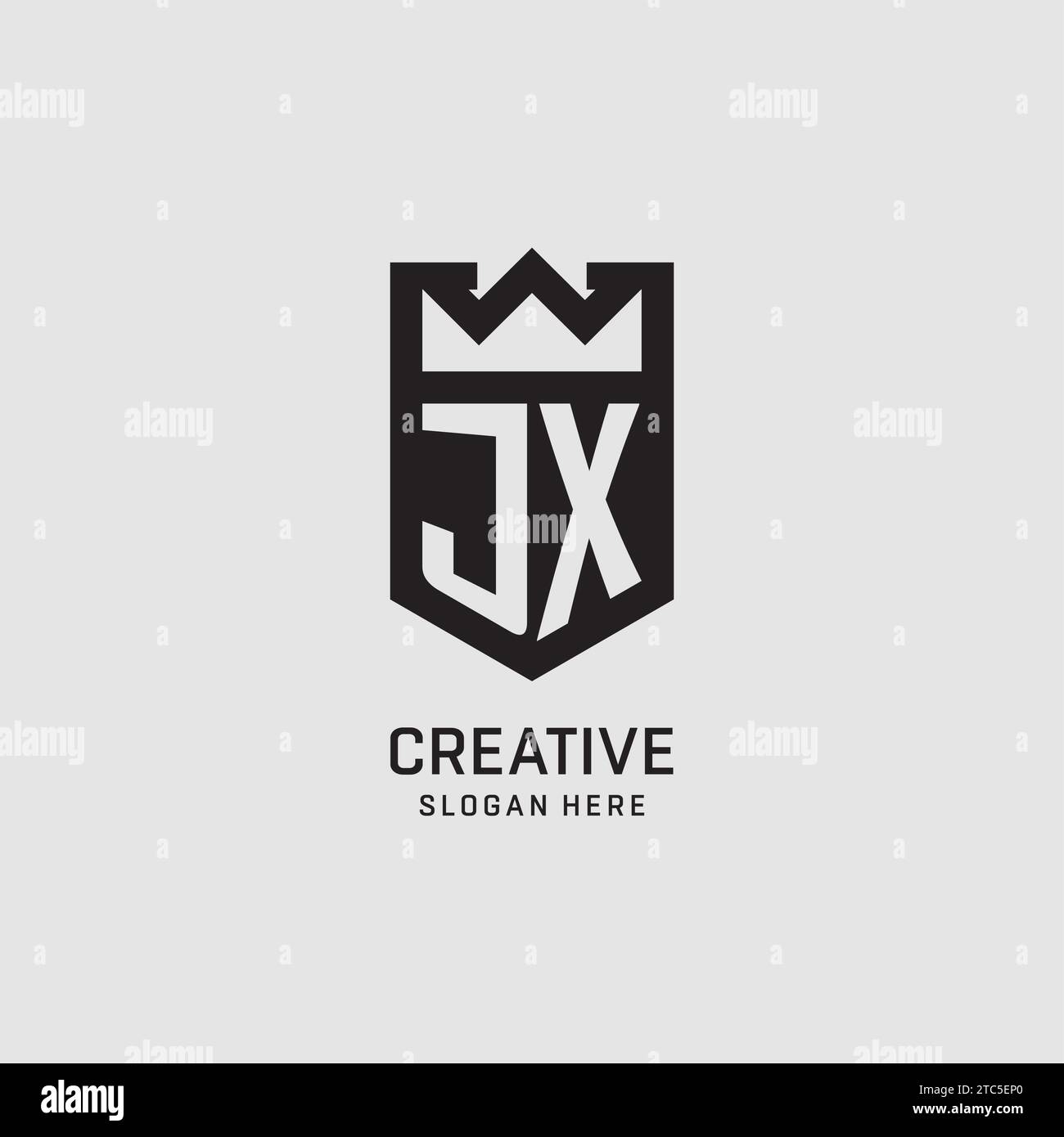Initial JX logo shield shape, creative esport logo design vector graphic Stock Vector