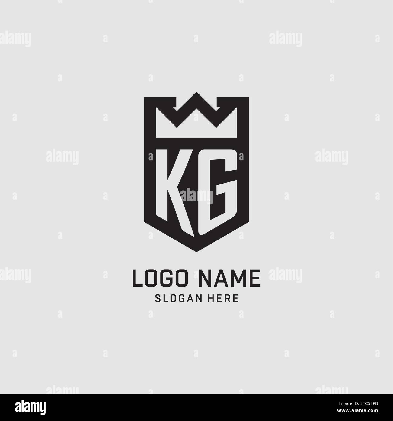 Initial KG logo shield shape, creative esport logo design vector ...