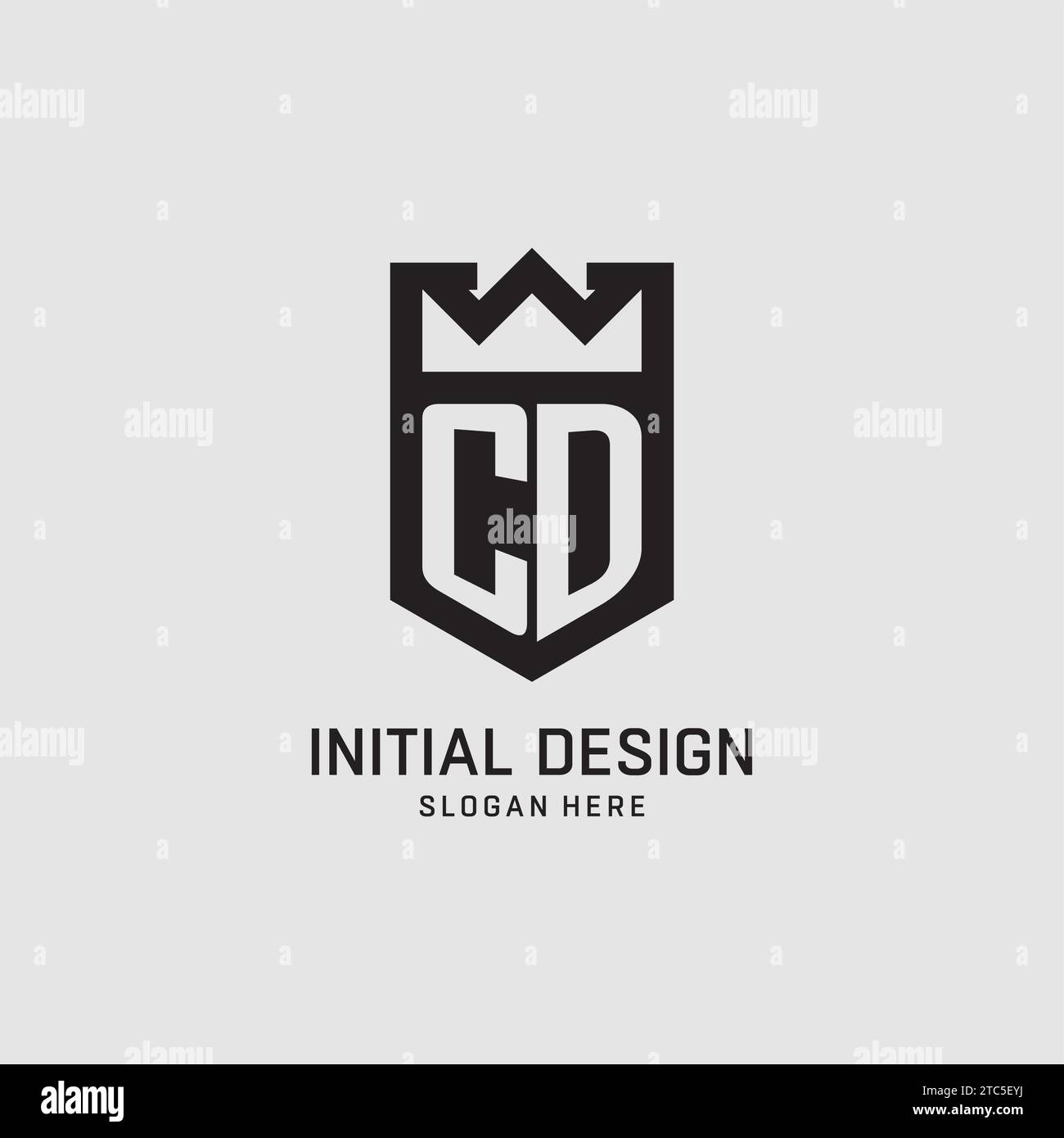 Initial CD logo shield shape, creative esport logo design vector graphic Stock Vector