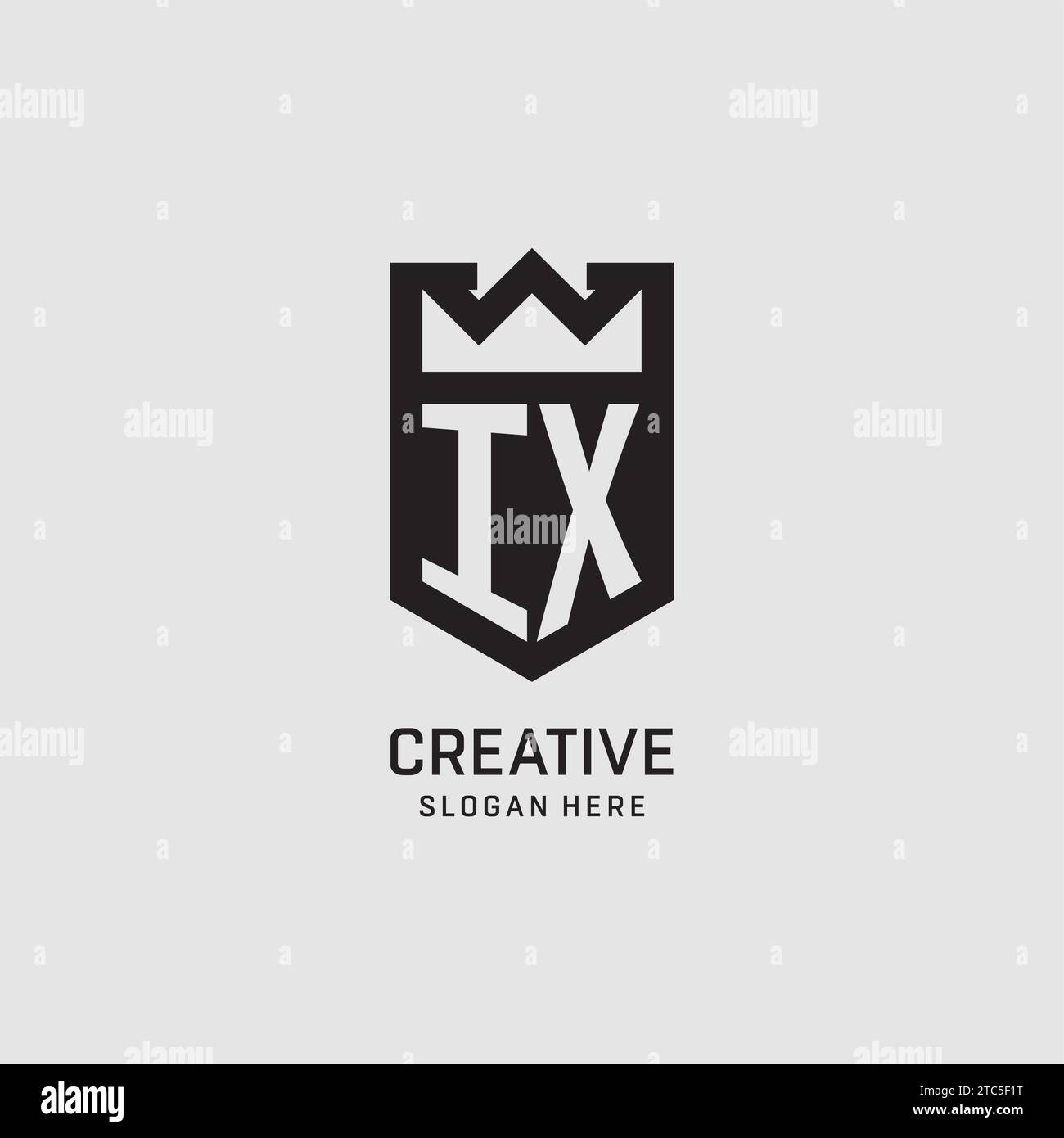 Initial IX logo shield shape, creative esport logo design vector graphic Stock Vector