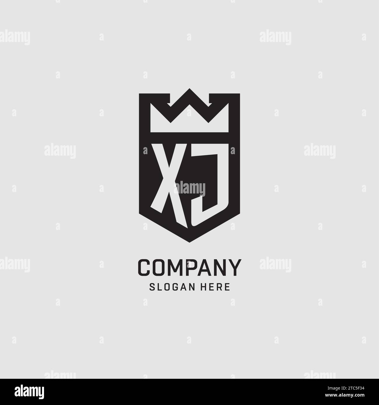 Initial XJ logo shield shape, creative esport logo design vector graphic Stock Vector