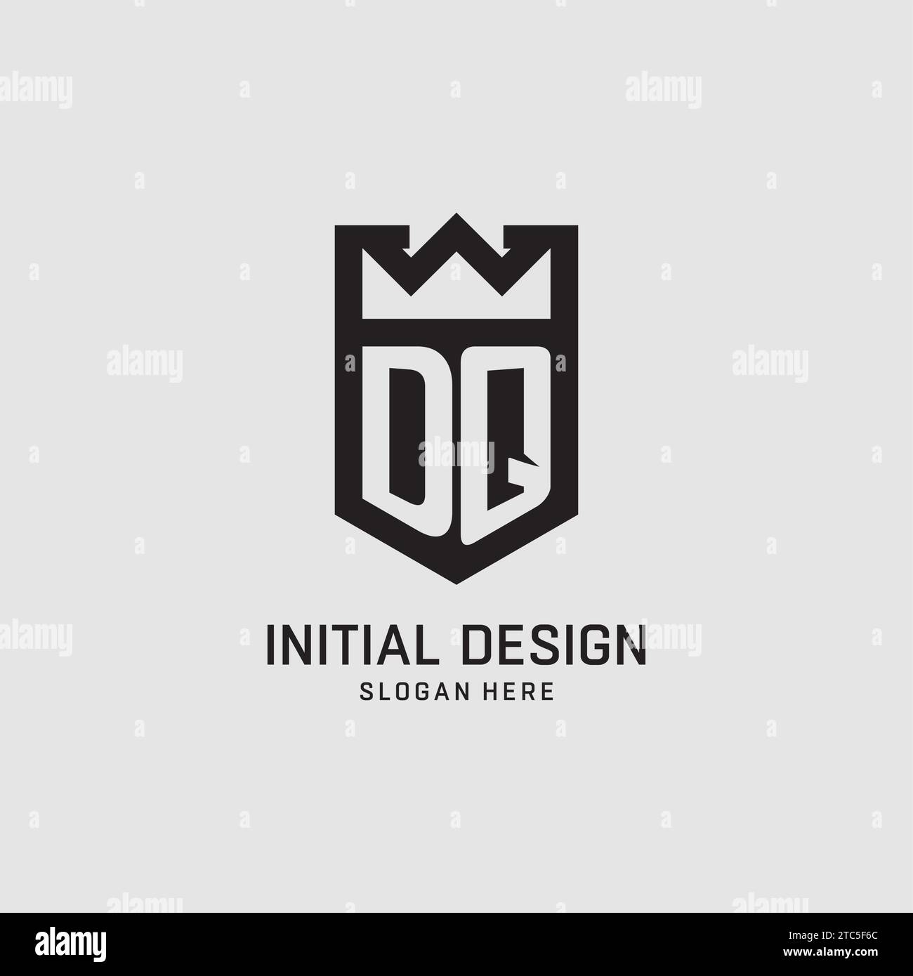 Initial DQ logo shield shape, creative esport logo design vector graphic Stock Vector