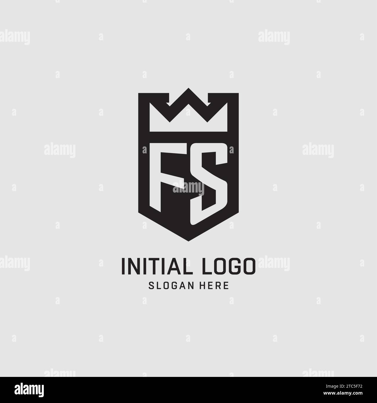 Initial FS logo shield shape, creative esport logo design vector graphic Stock Vector
