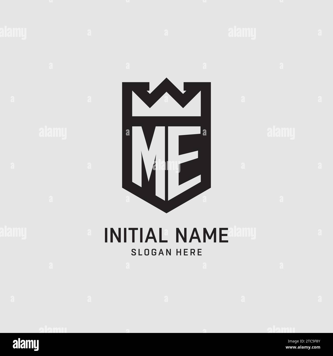 Initial ME logo shield shape, creative esport logo design vector graphic Stock Vector