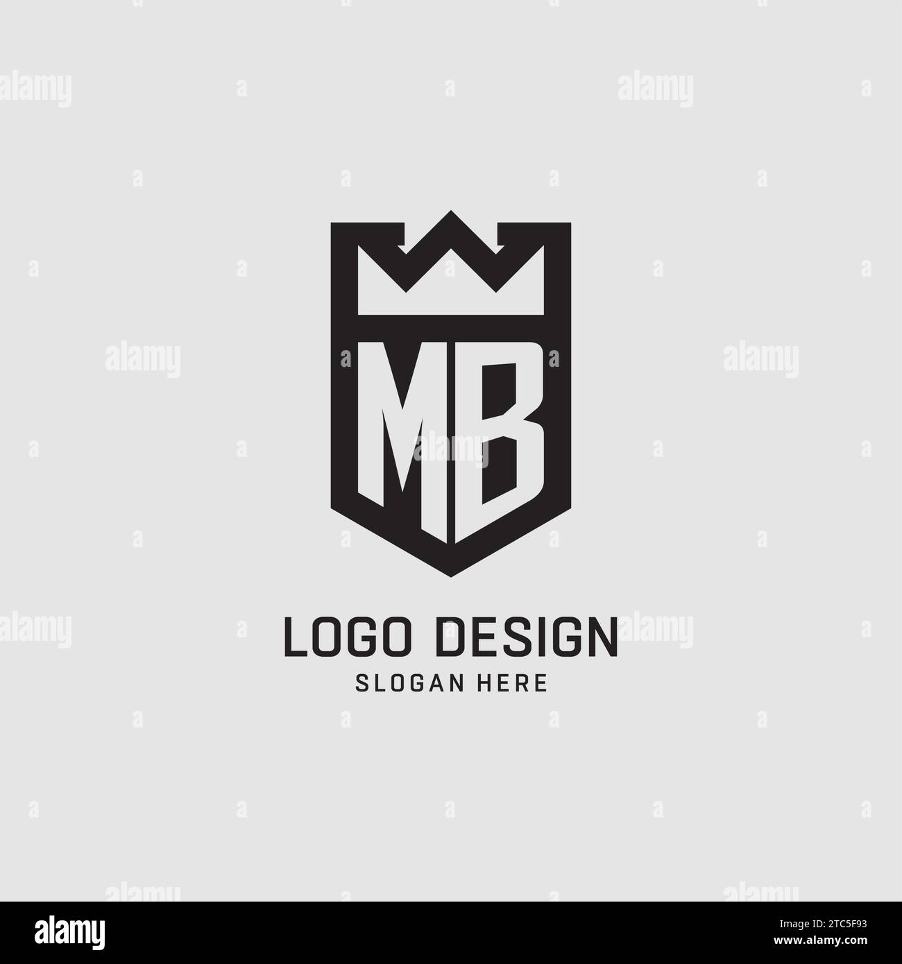 Initial MB logo shield shape, creative esport logo design vector graphic Stock Vector