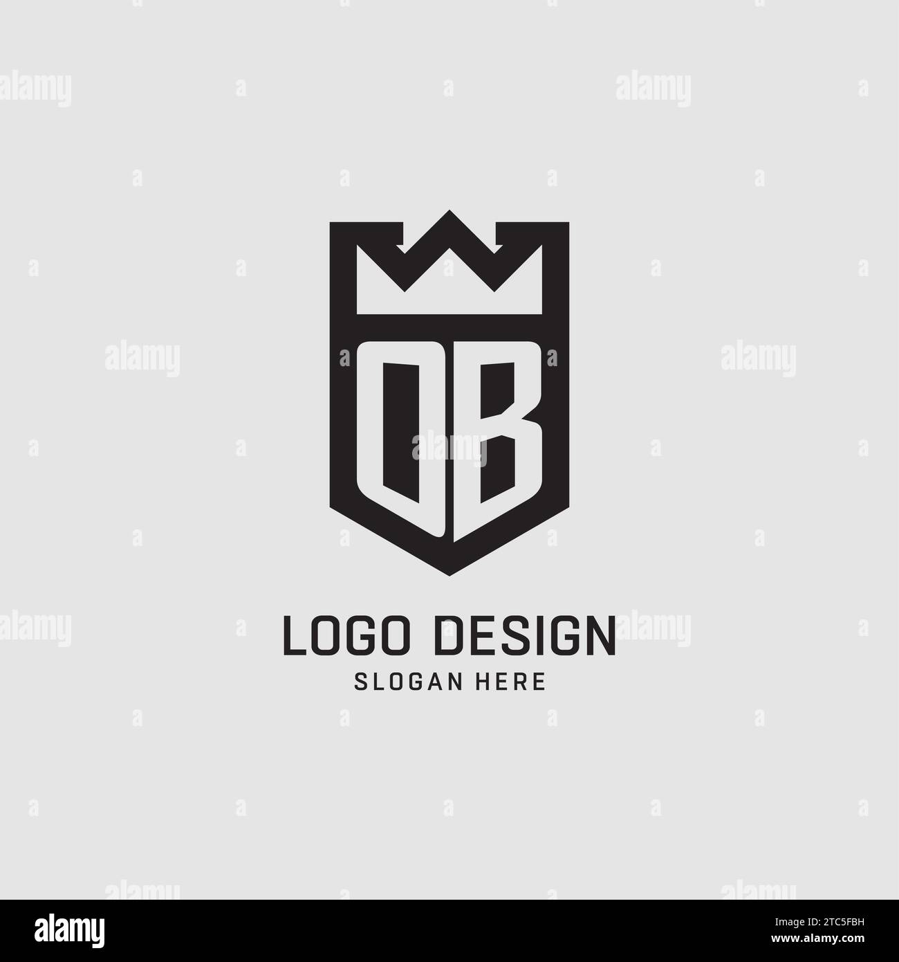Initial OB logo shield shape, creative esport logo design vector