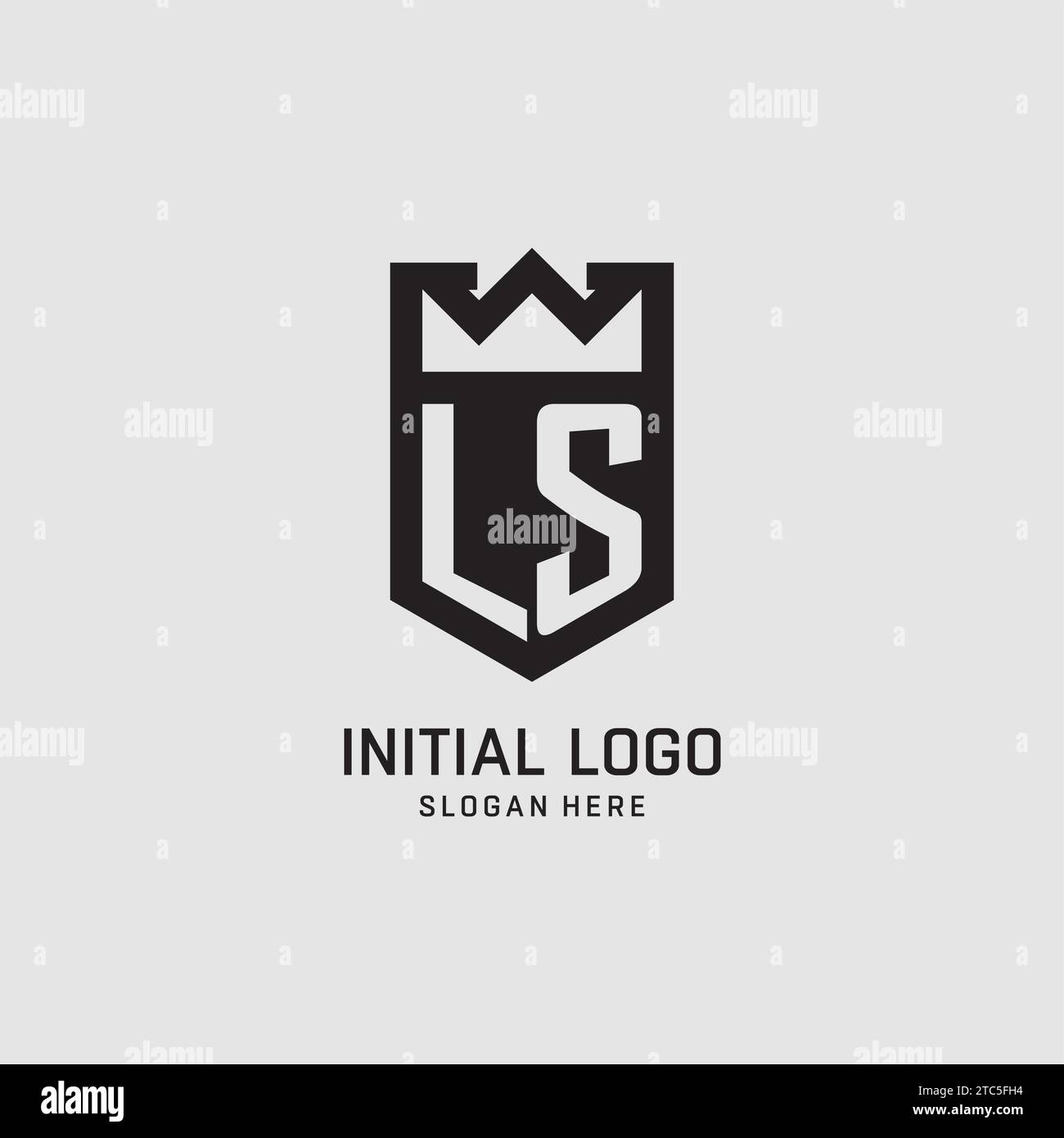 Initial LS logo shield shape, creative esport logo design vector ...