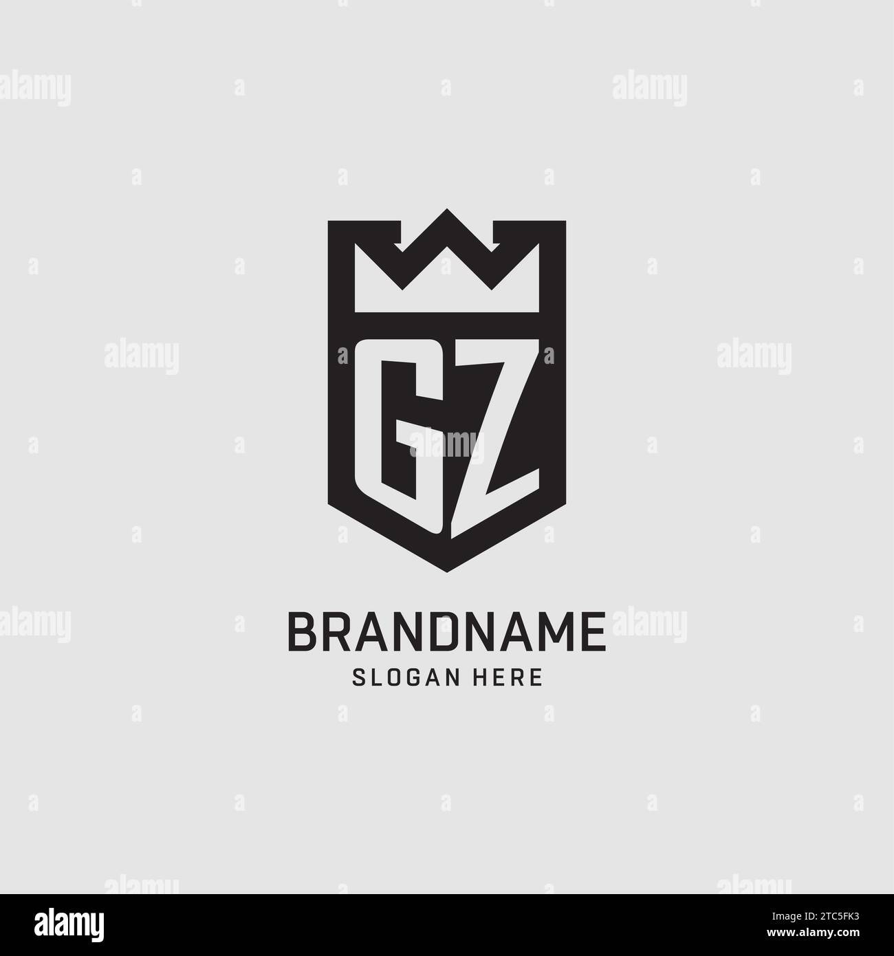 Initial GZ logo shield shape, creative esport logo design vector graphic Stock Vector