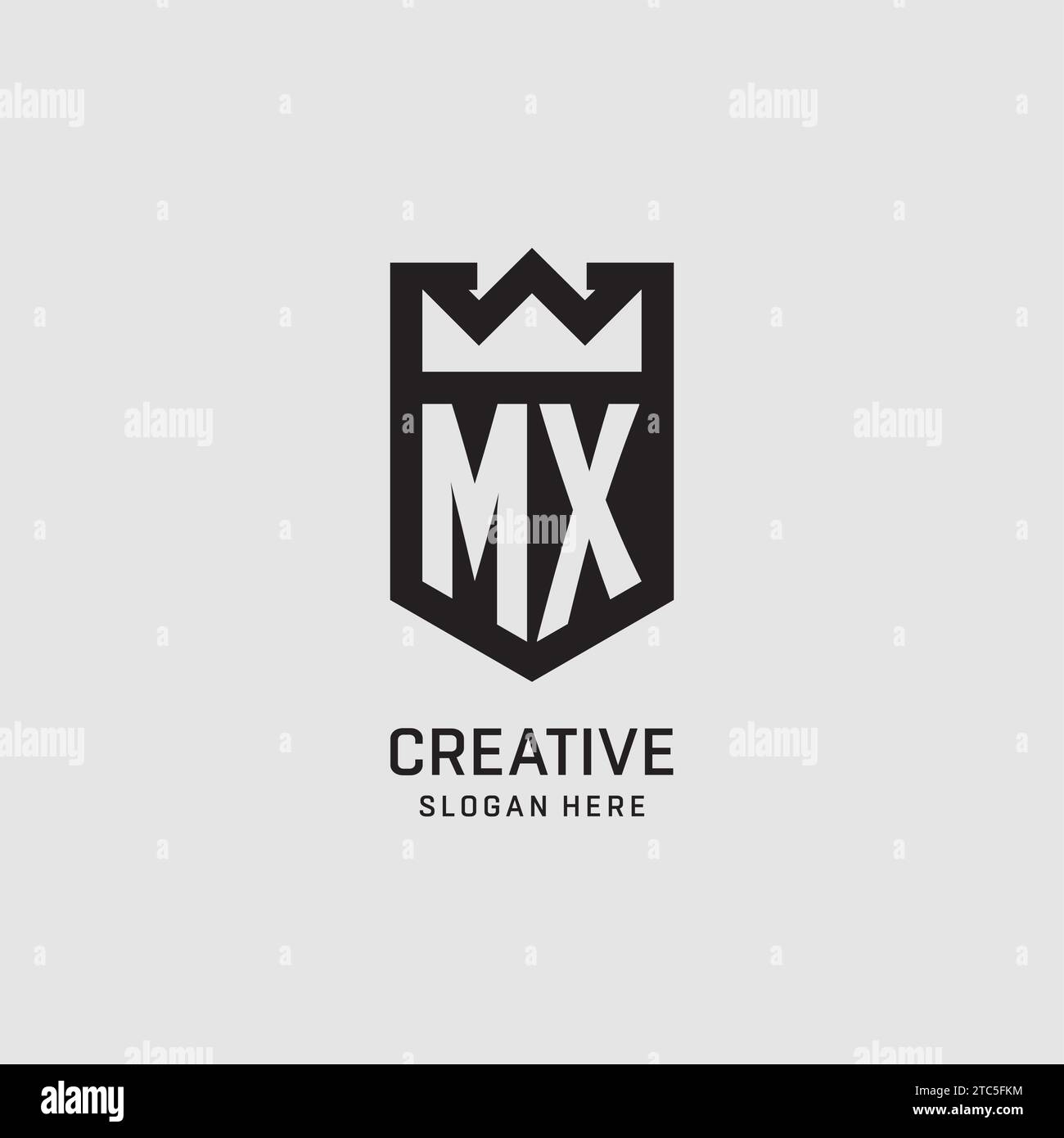 Initial MX logo shield shape, creative esport logo design vector graphic Stock Vector