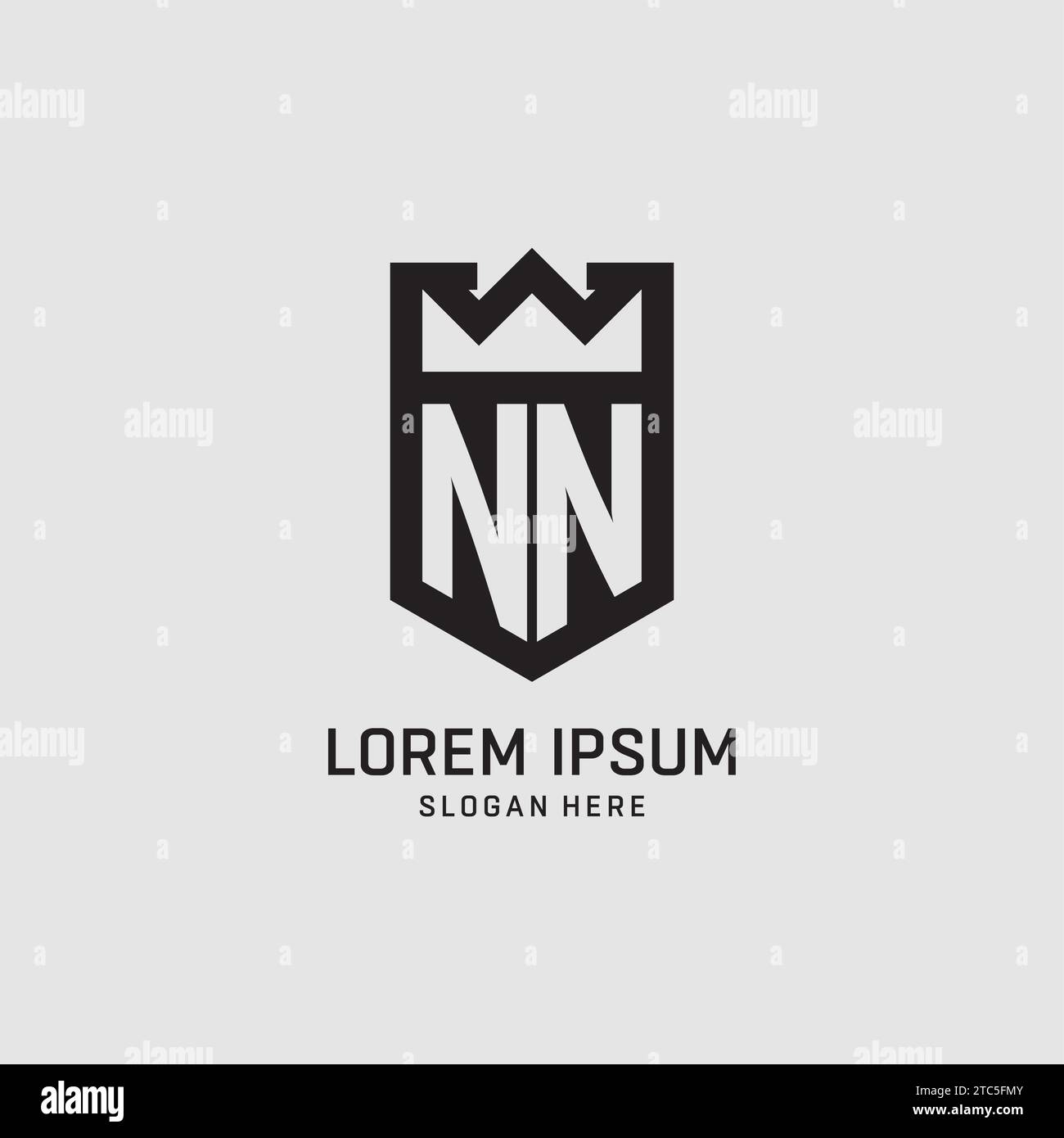 Initial NN logo shield shape, creative esport logo design vector graphic Stock Vector