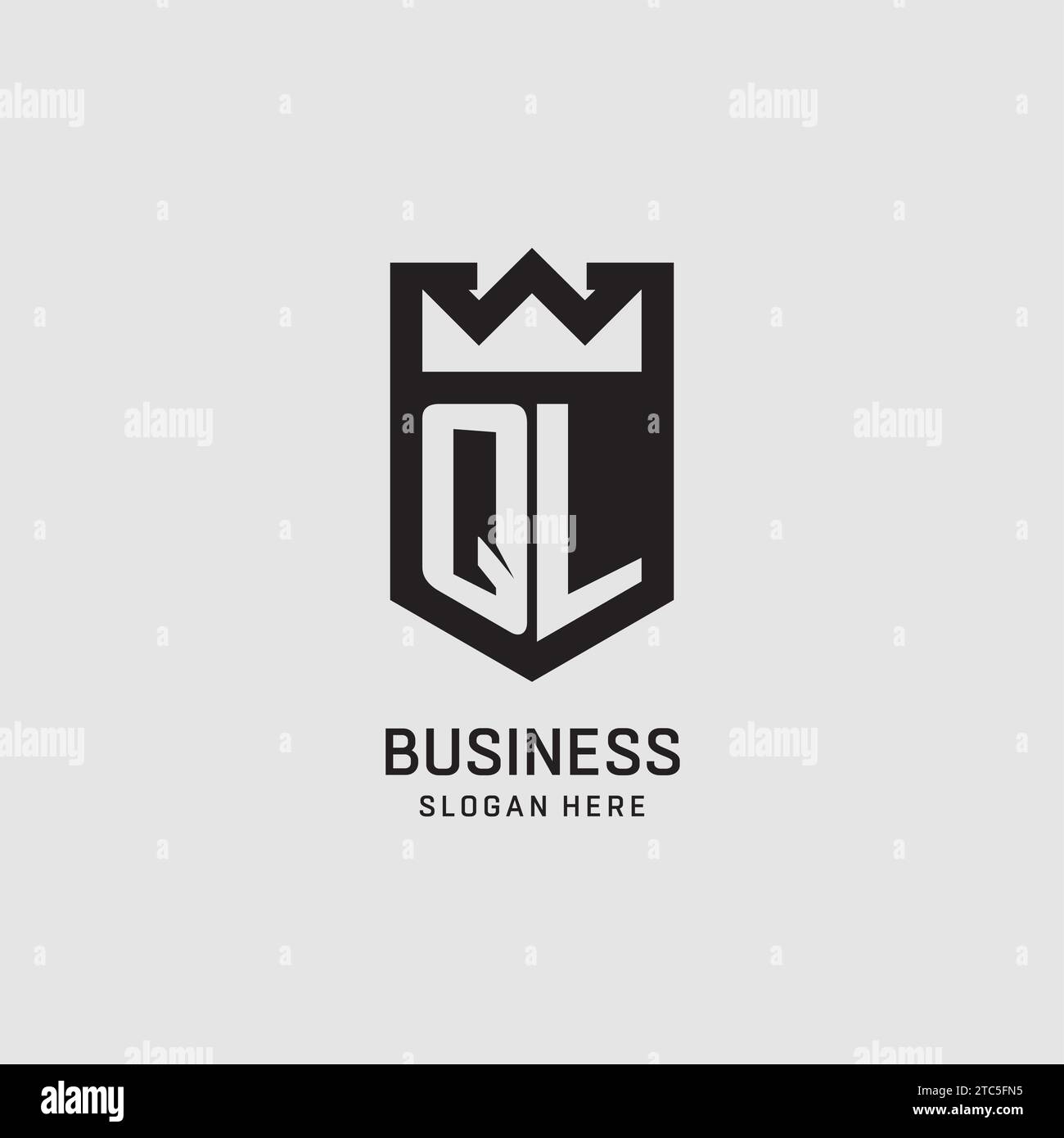 Initial QL logo shield shape, creative esport logo design vector