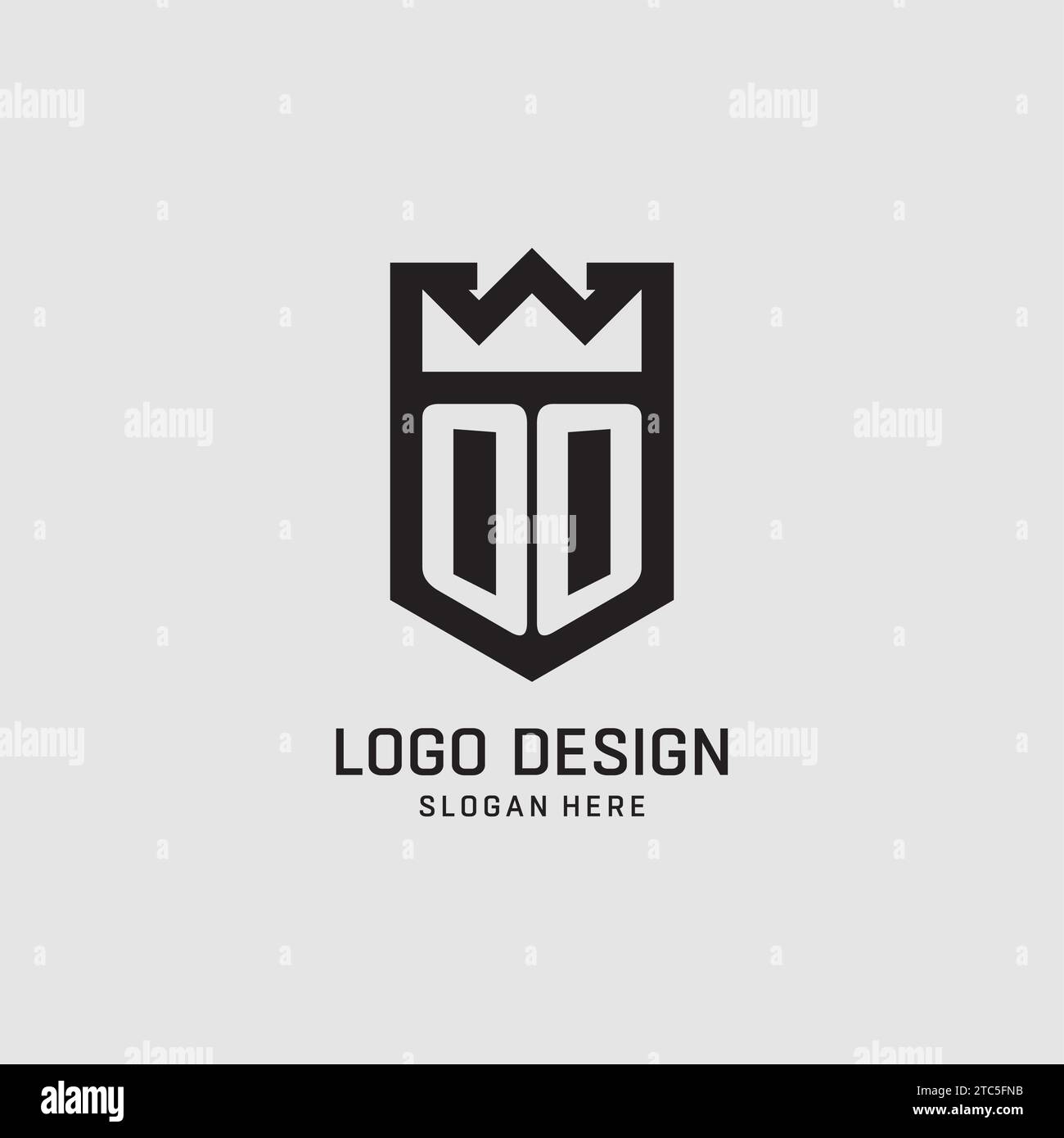 Initial OO logo shield shape, creative esport logo design vector graphic Stock Vector