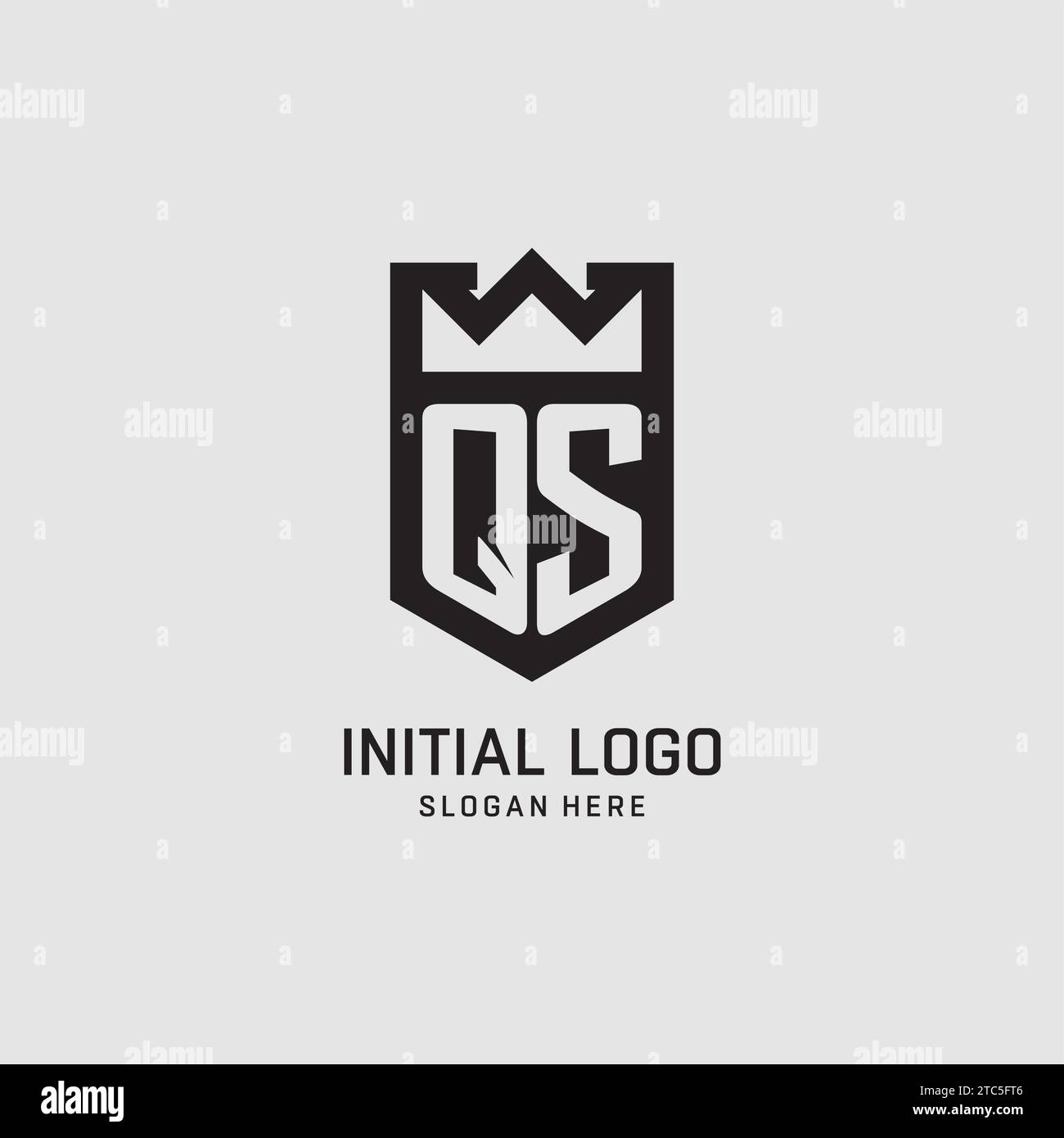 Initial QS logo shield shape, creative esport logo design vector graphic Stock Vector