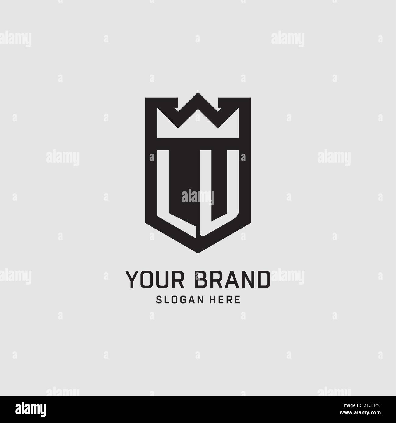 Initial Lu Logo Shield Shape, Creative Esport Logo Design Vector 