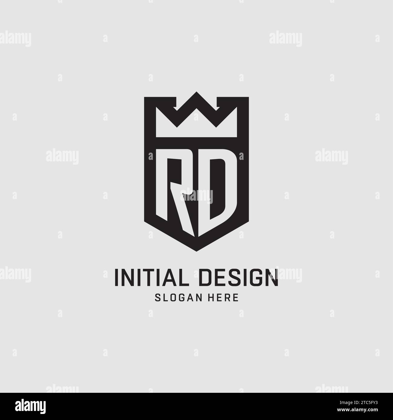 Initial RD logo shield shape, creative esport logo design vector graphic Stock Vector