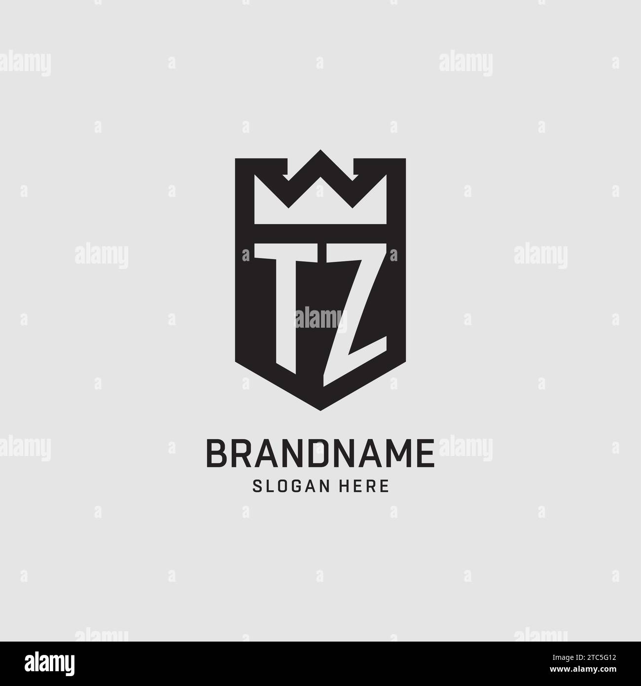 Initial TZ logo shield shape, creative esport logo design vector graphic Stock Vector