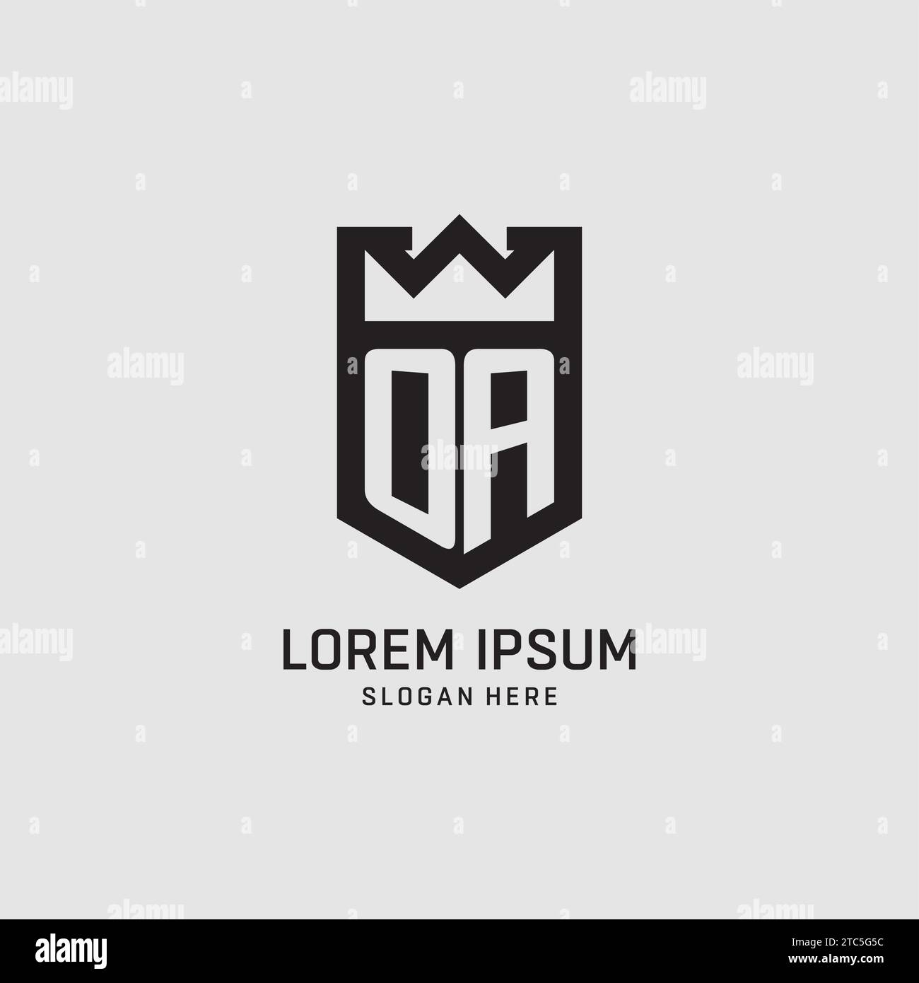 Initial OA logo shield shape, creative esport logo design vector graphic Stock Vector