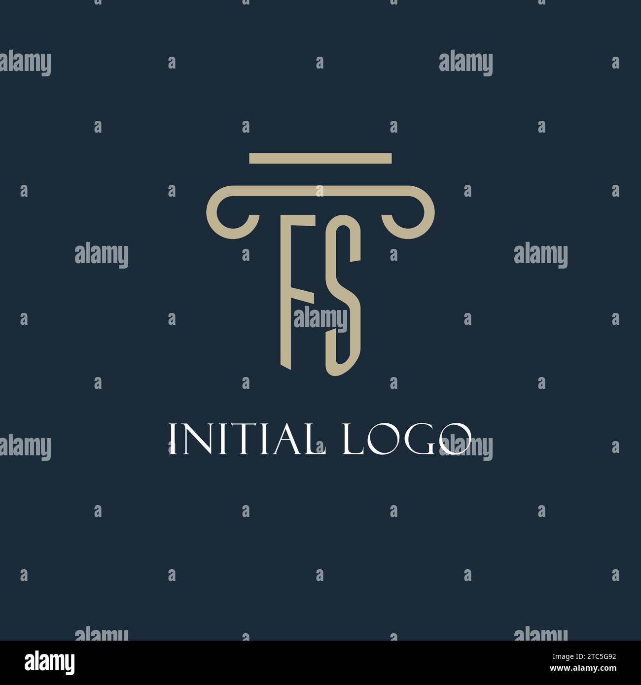 FS initial logo for lawyer, law firm, law office with pillar icon ...