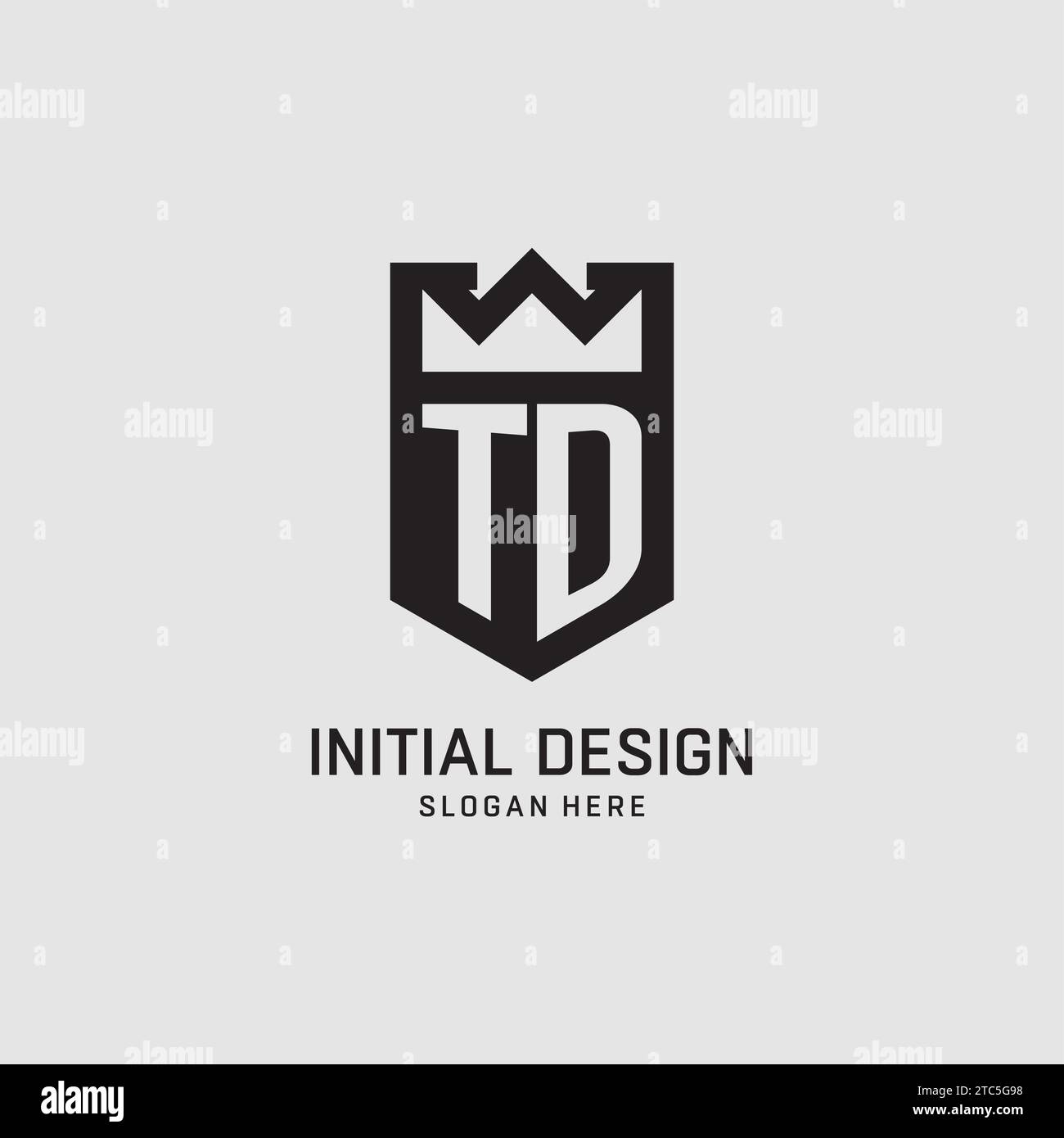 Initial TD logo shield shape, creative esport logo design vector graphic Stock Vector