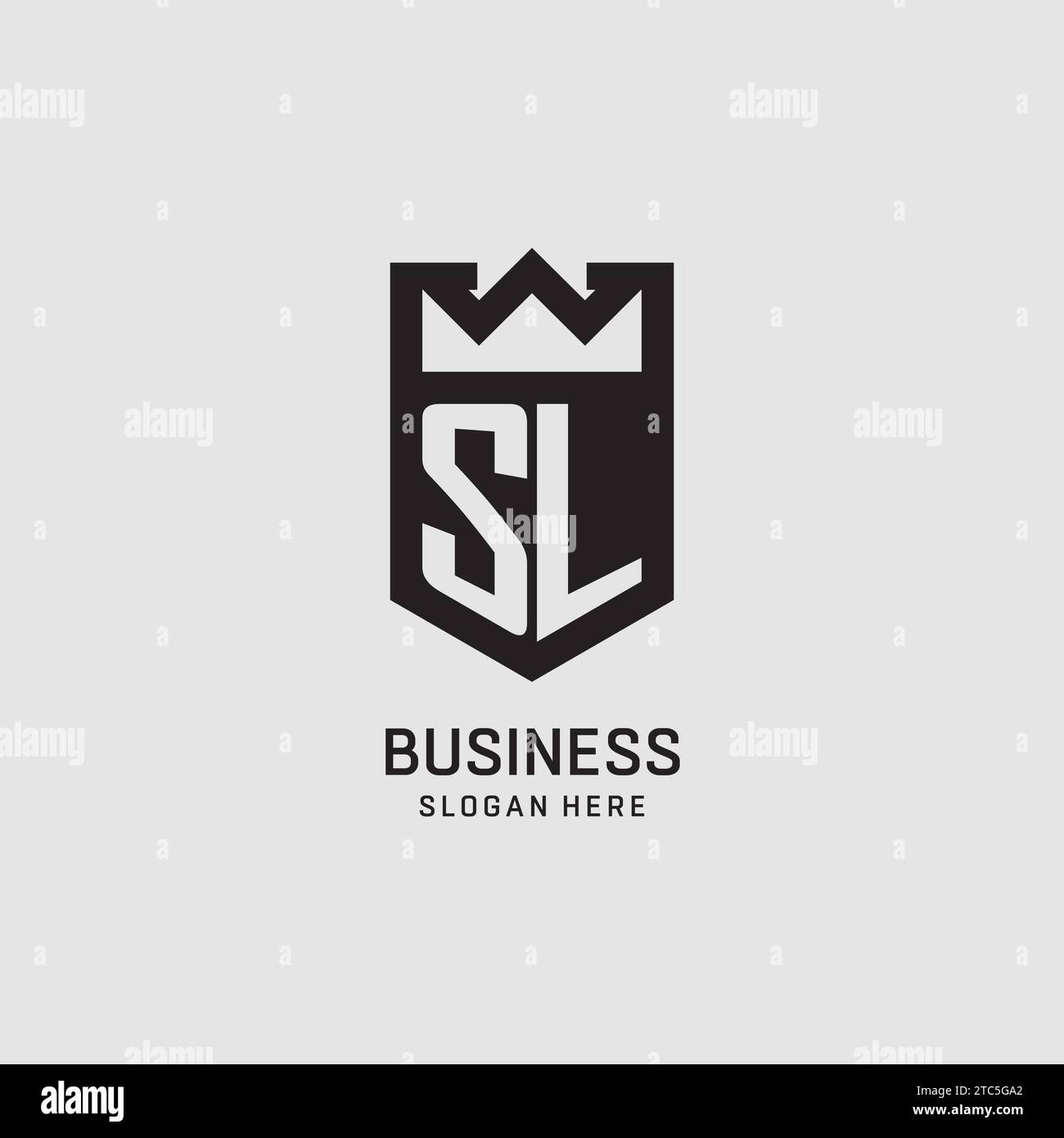 Initial SL logo shield shape, creative esport logo design vector graphic Stock Vector