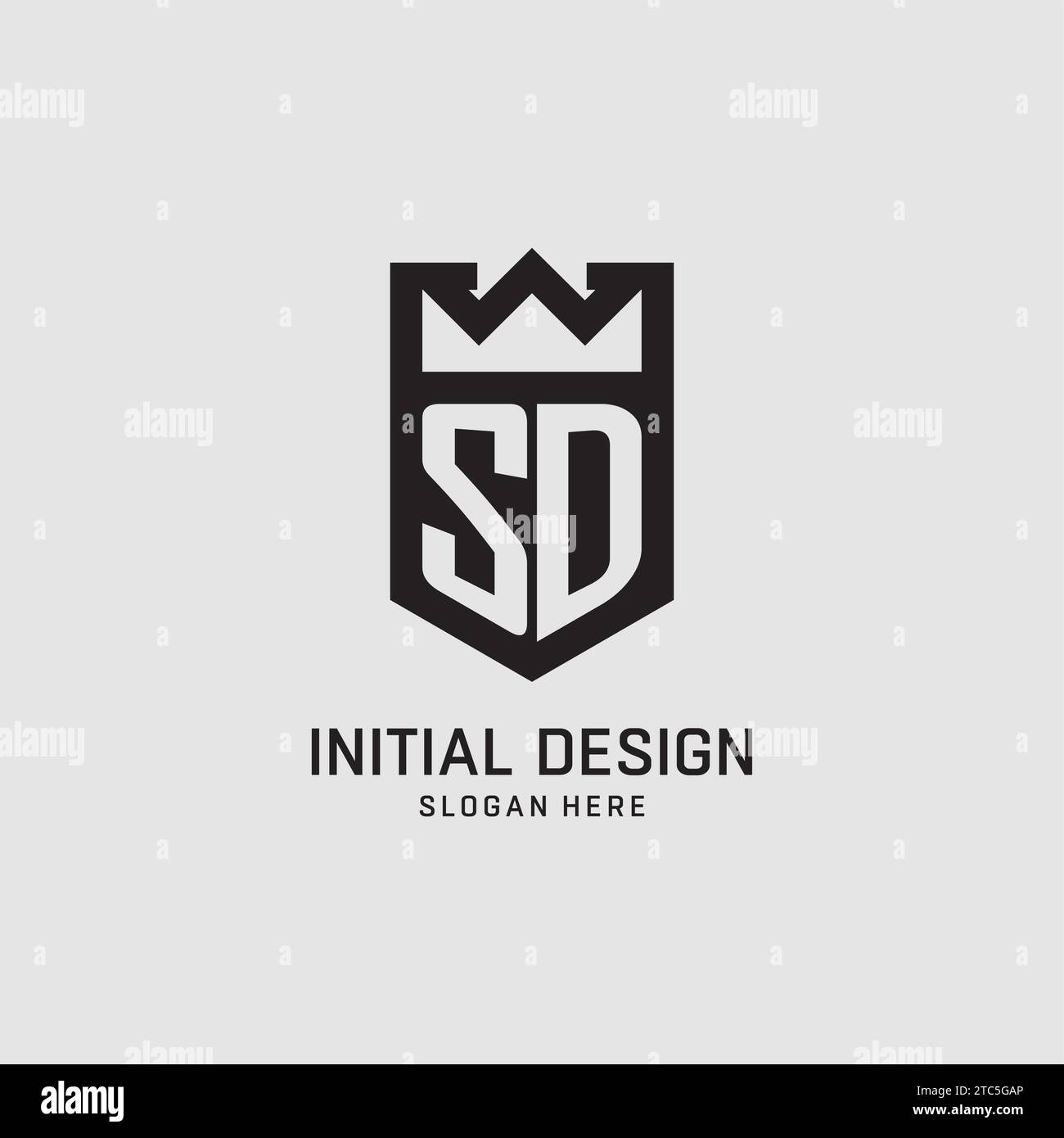 Initial SD logo shield shape, creative esport logo design vector graphic Stock Vector