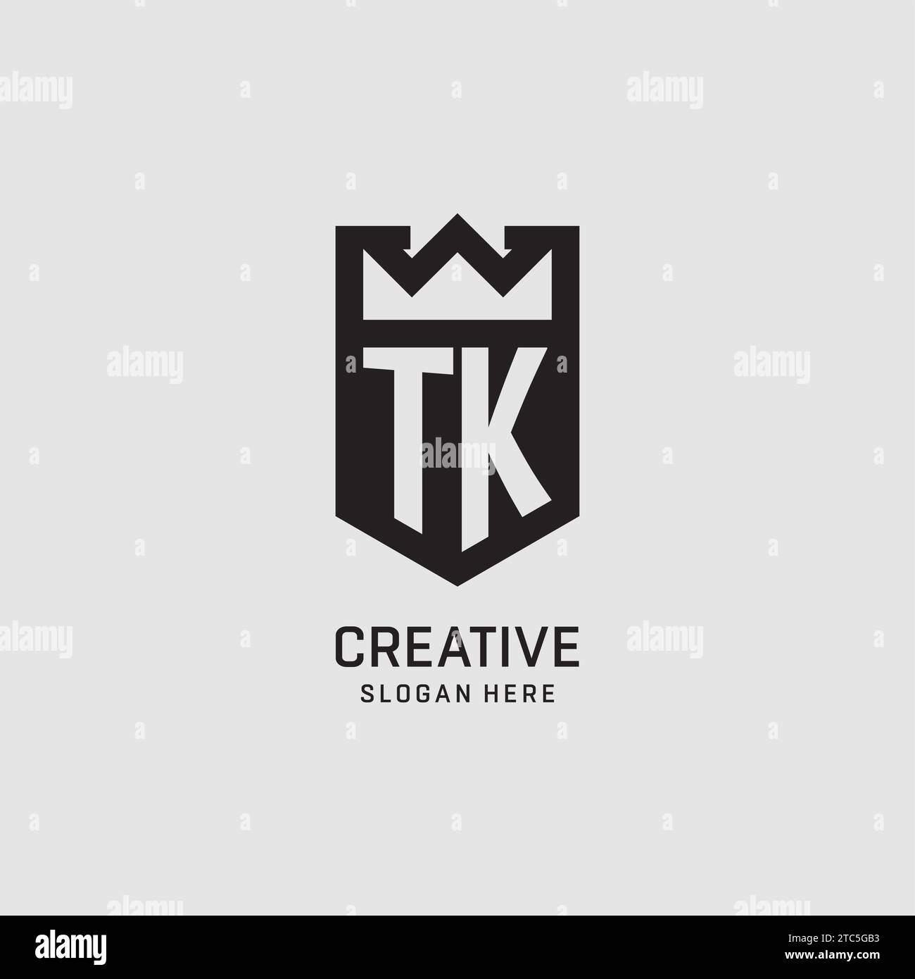 Initial TK logo shield shape, creative esport logo design vector graphic Stock Vector