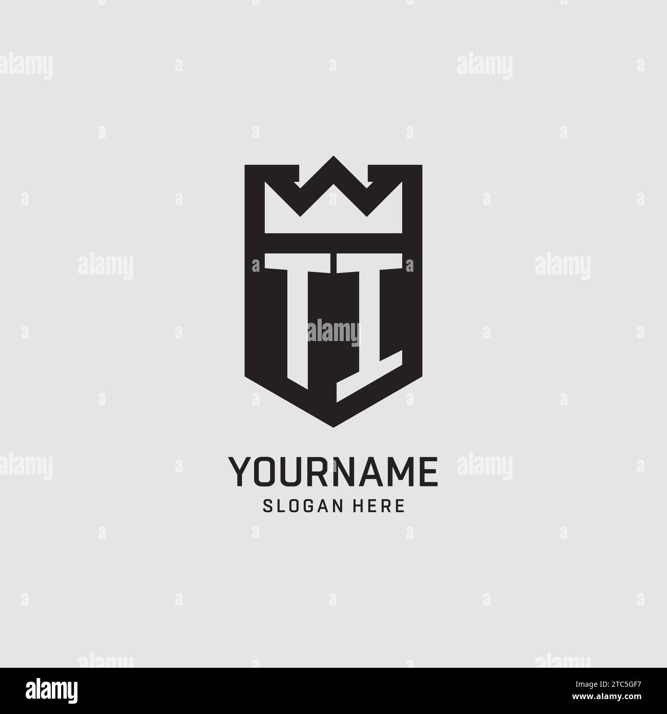 Initial TI logo shield shape, creative esport logo design vector graphic Stock Vector