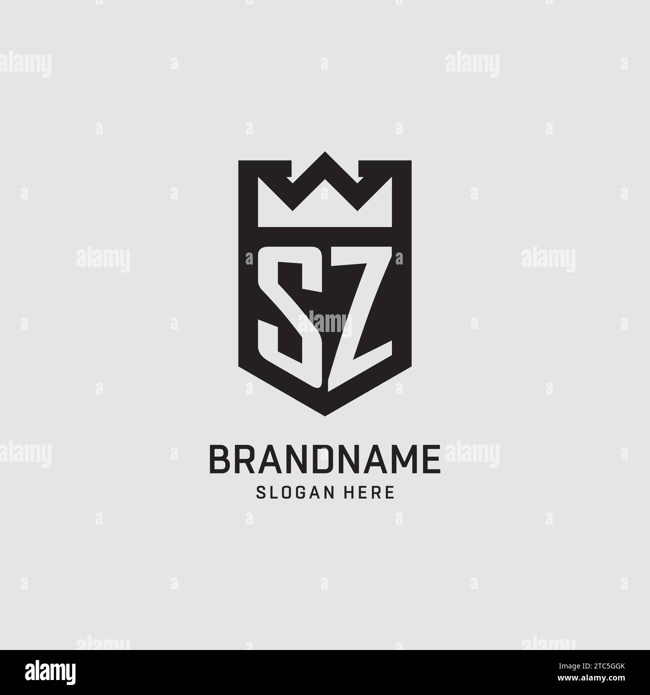 Initial SZ logo shield shape, creative esport logo design vector graphic Stock Vector
