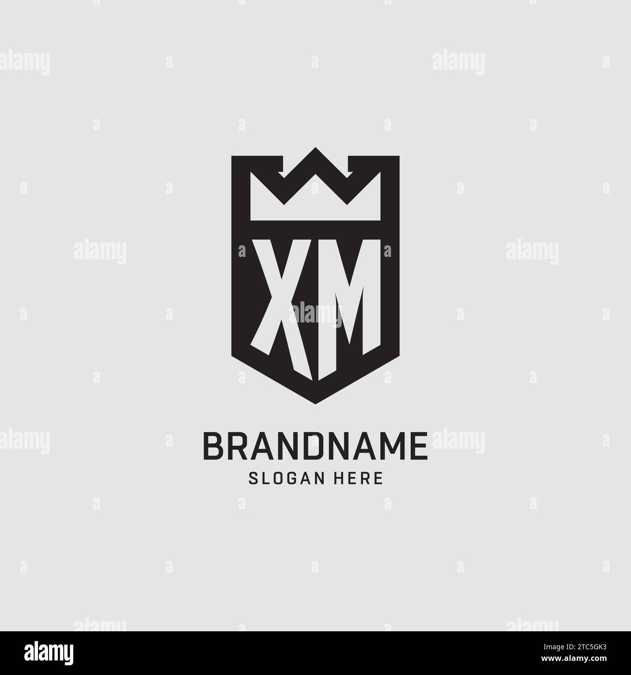 Initial XM logo shield shape, creative esport logo design vector graphic Stock Vector