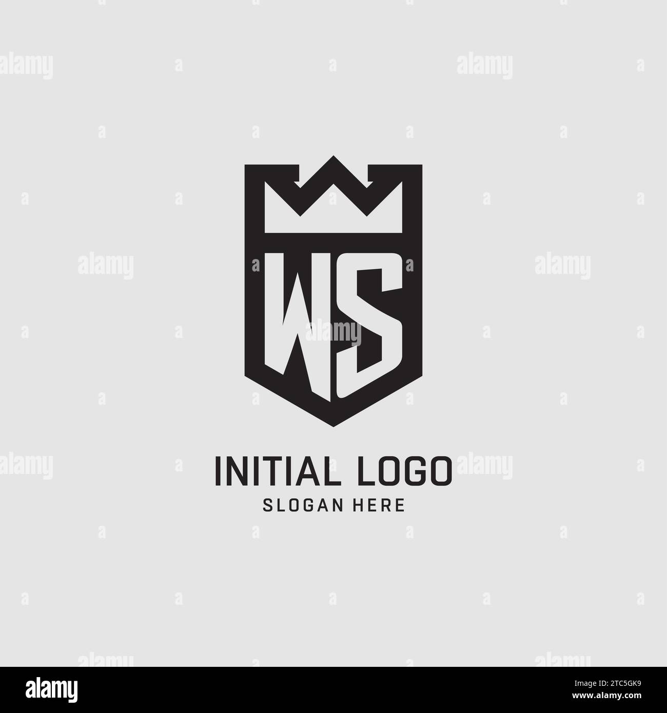 Initial WS logo shield shape, creative esport logo design vector graphic Stock Vector