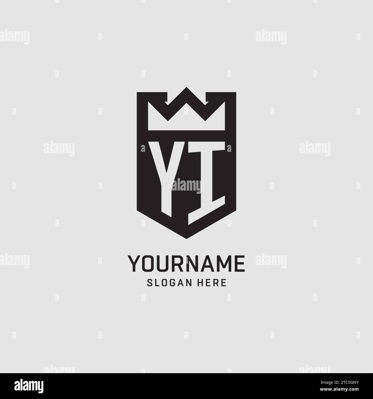 Initial YI logo shield shape, creative esport logo design vector graphic Stock Vector