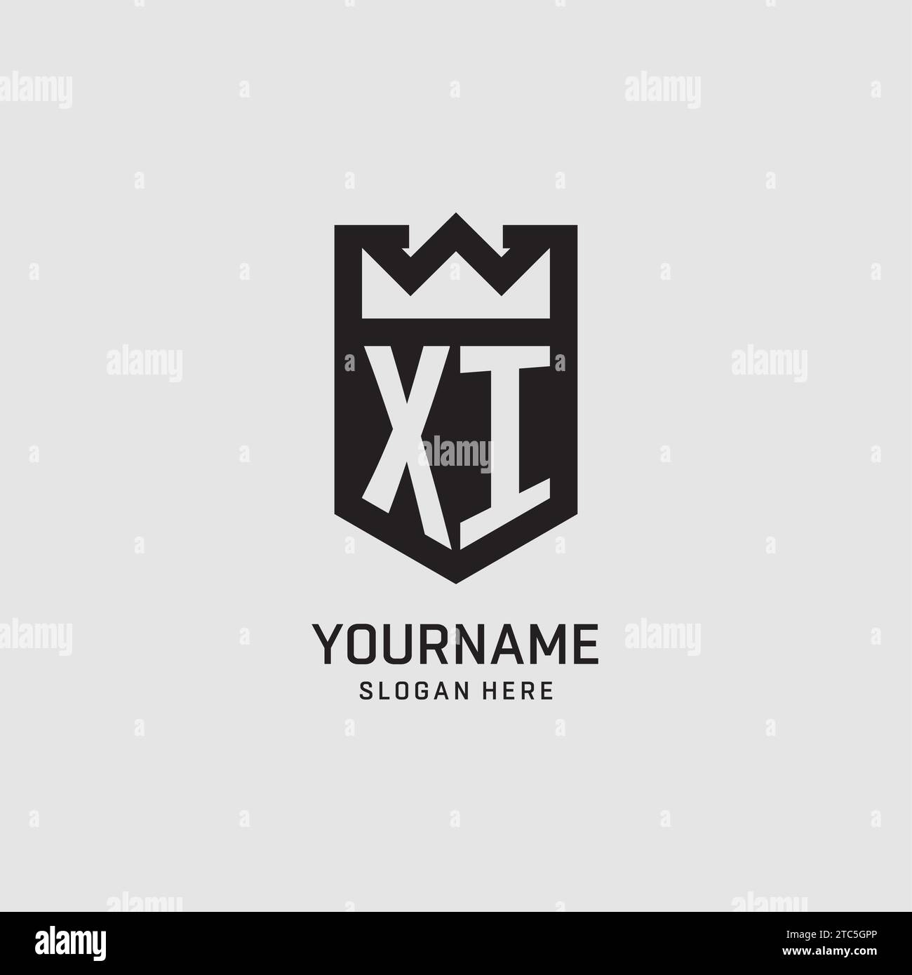 Initial XI logo shield shape, creative esport logo design vector graphic Stock Vector