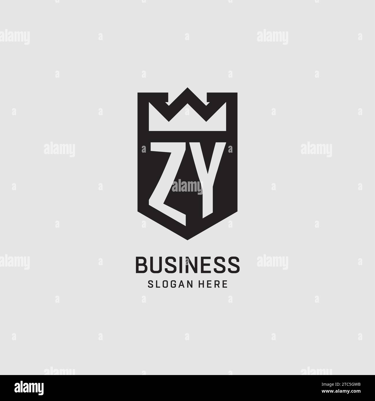 Initial ZY logo shield shape, creative esport logo design vector graphic Stock Vector