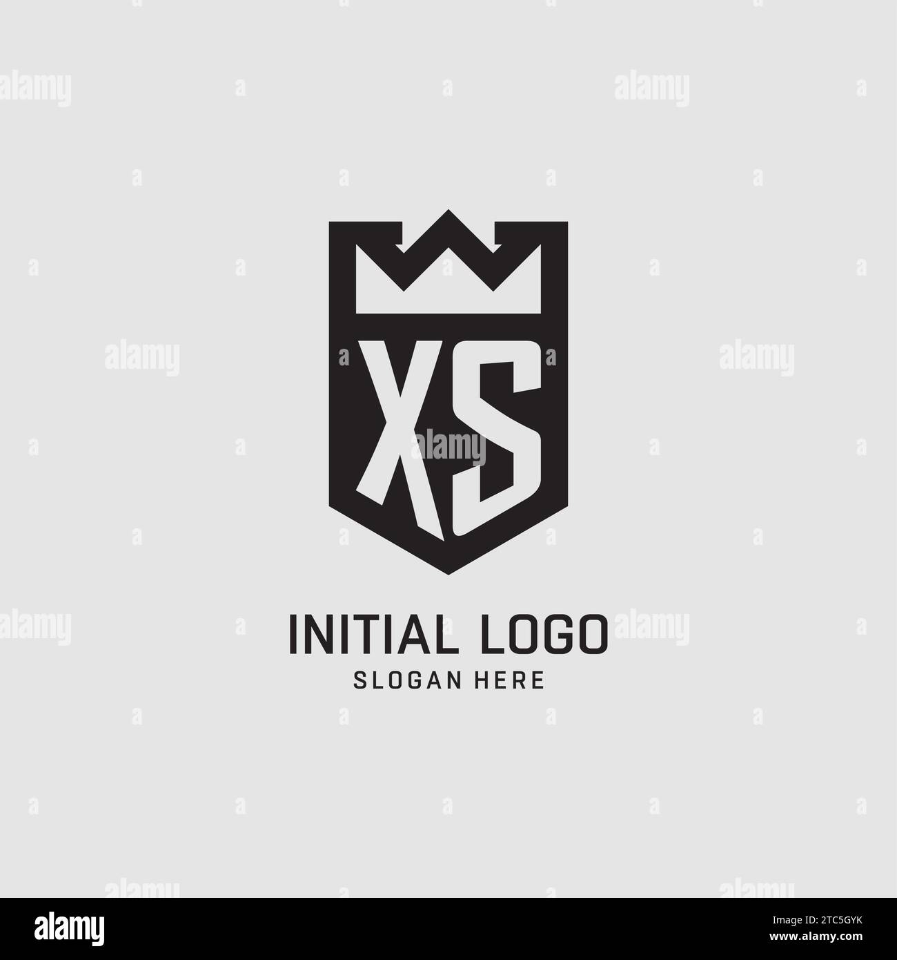Initial XS logo shield shape, creative esport logo design vector graphic Stock Vector