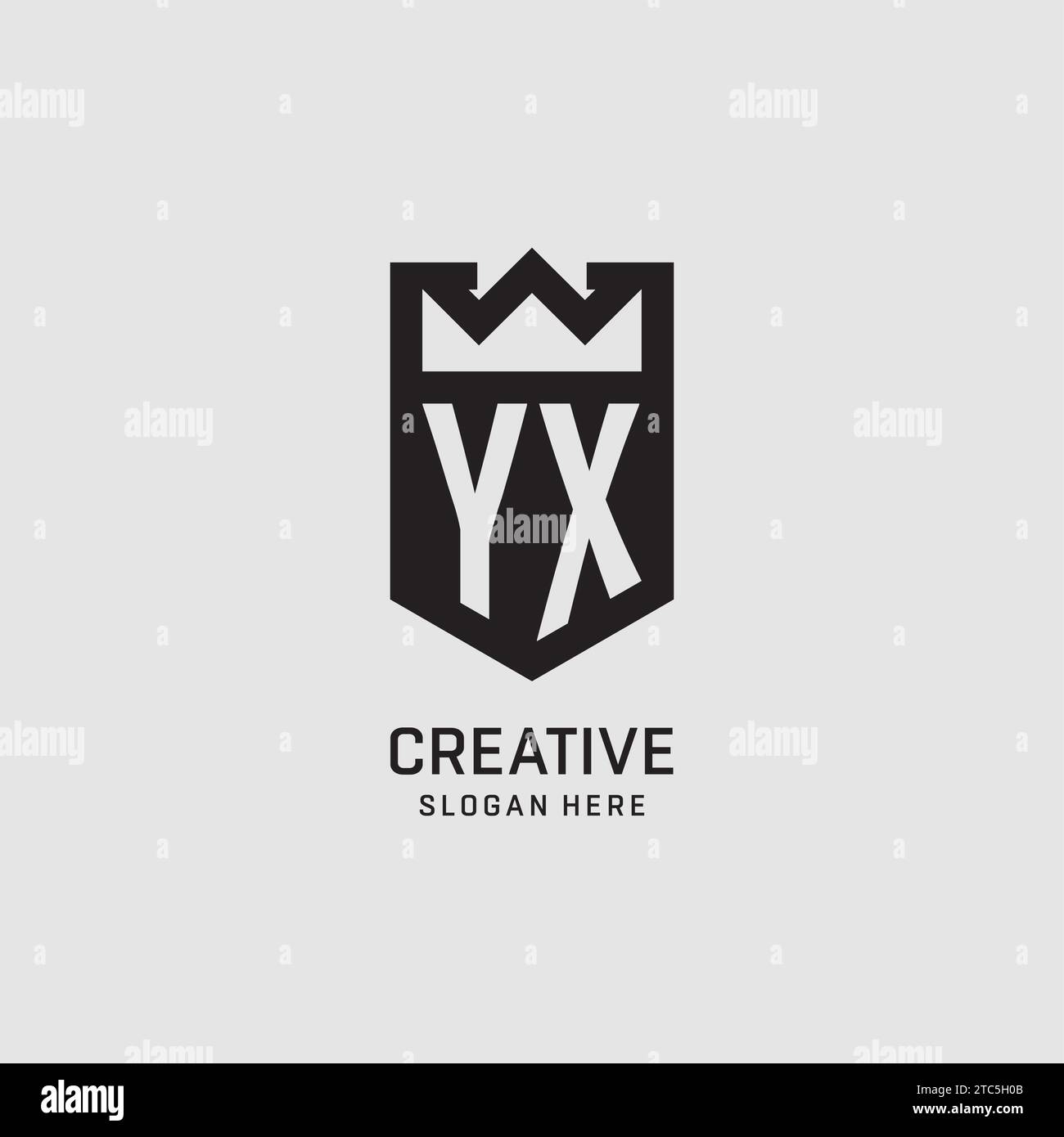 Initial YX logo shield shape, creative esport logo design vector graphic Stock Vector