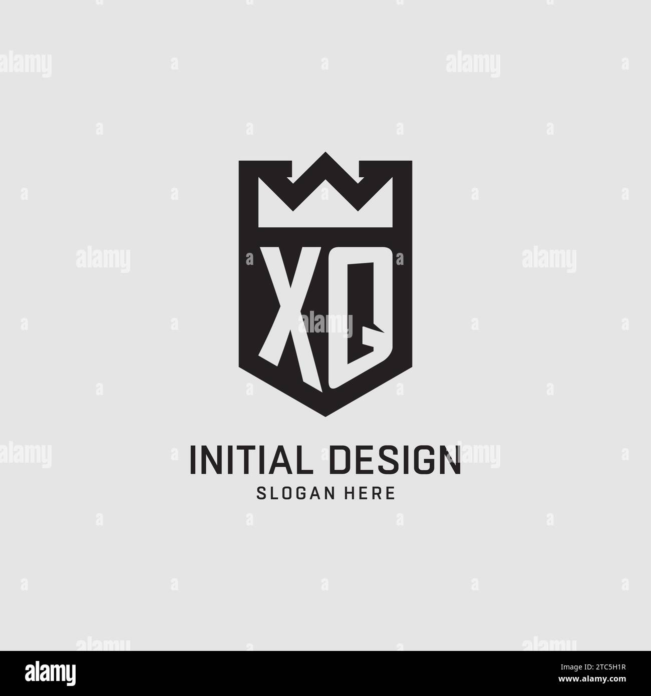 Initial XQ logo shield shape, creative esport logo design vector