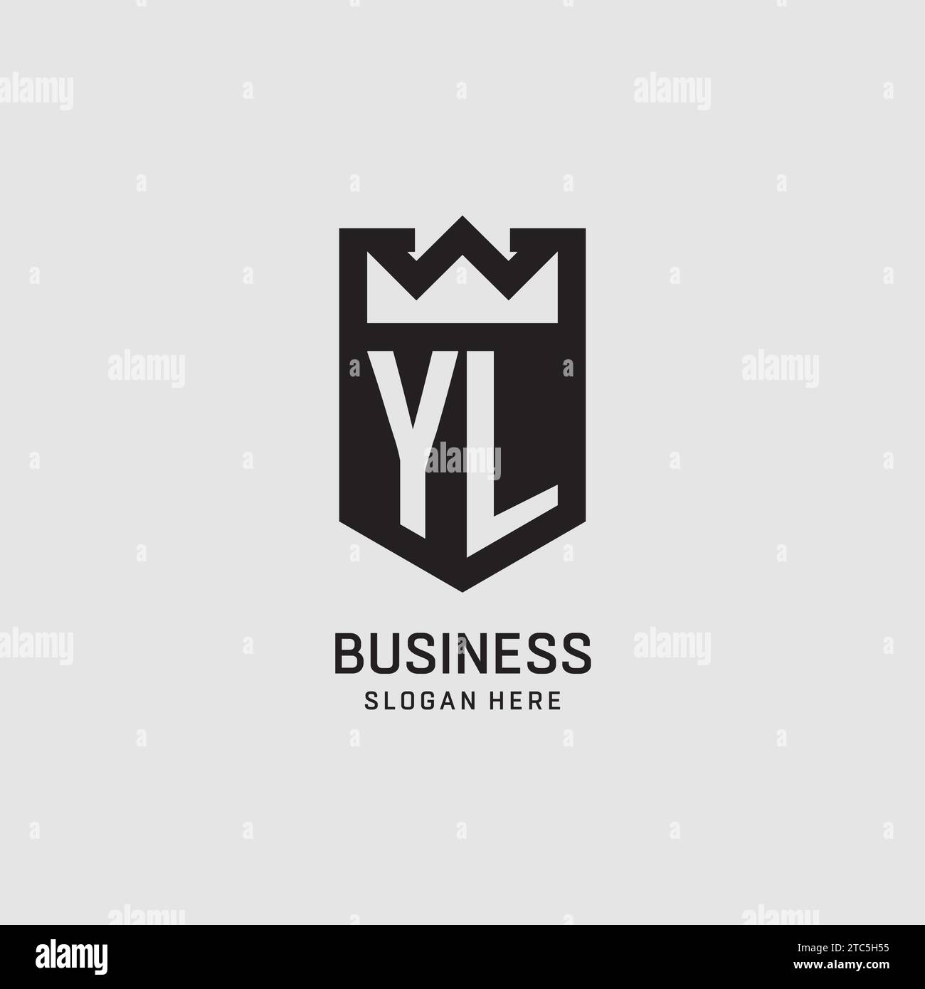 Initial YL logo shield shape, creative esport logo design vector graphic Stock Vector