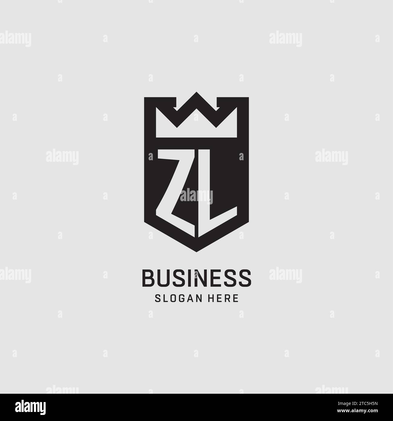 Initial ZL logo shield shape, creative esport logo design vector