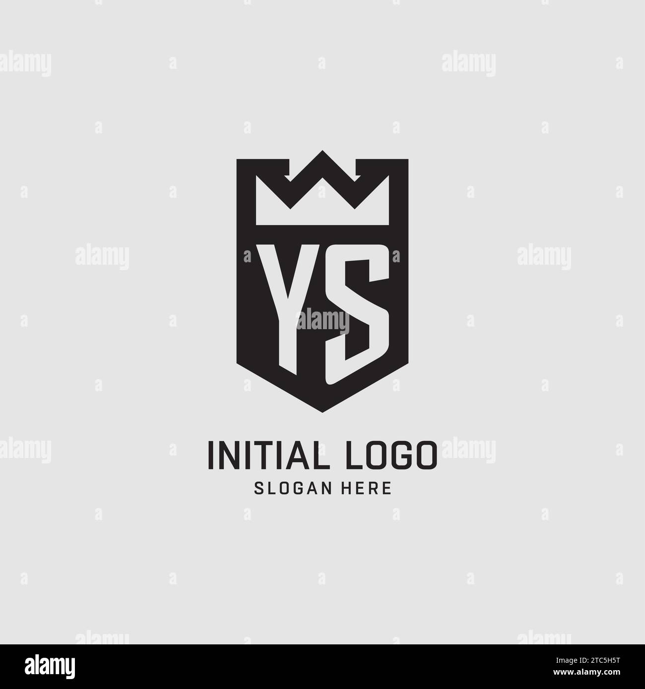 Initial YS logo shield shape, creative esport logo design vector graphic Stock Vector