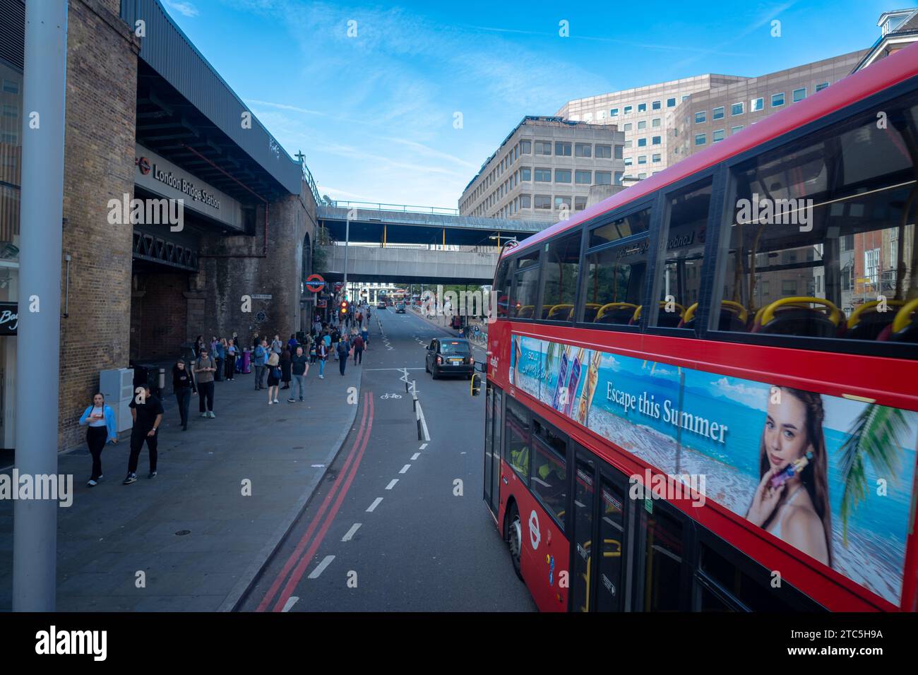 London, U.K. October 09, 2023: Busy street view in City of London, it