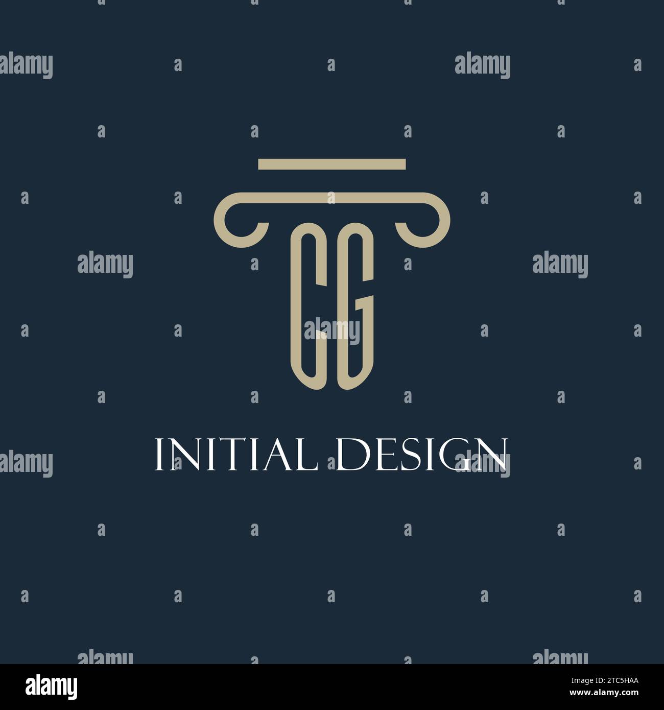 CG initial logo for lawyer, law firm, law office with pillar icon ...