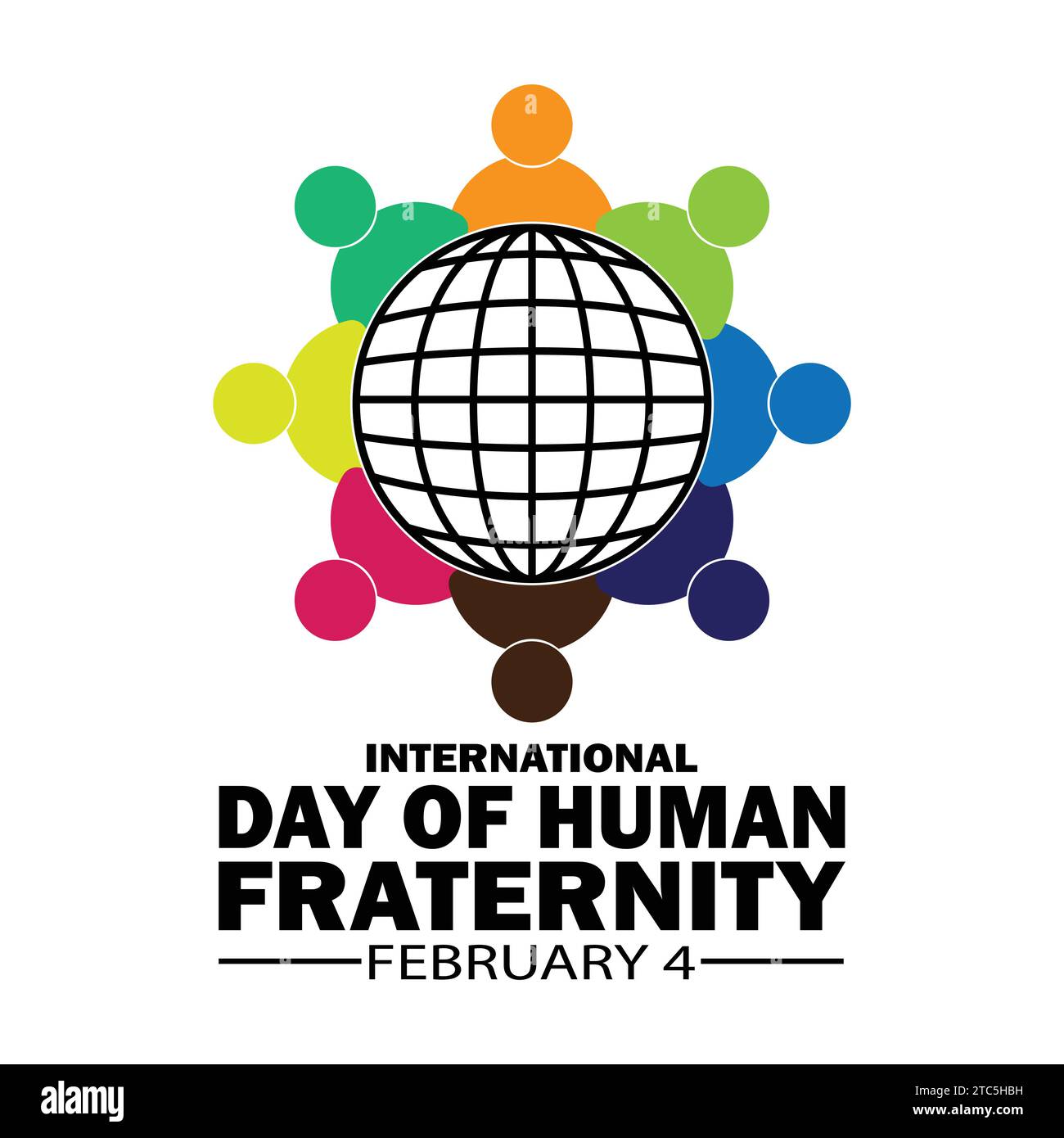 International Day Of Human Fraternity. Vector illustration. February 4. Suitable for greeting card, poster and banner. Stock Vector