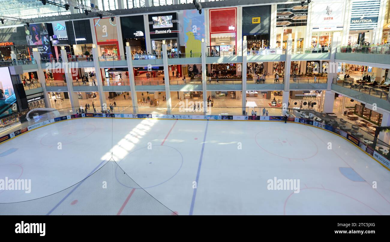 The Ice Rink in the Dubai Mall, Dubai, UAE Stock Photo Alamy
