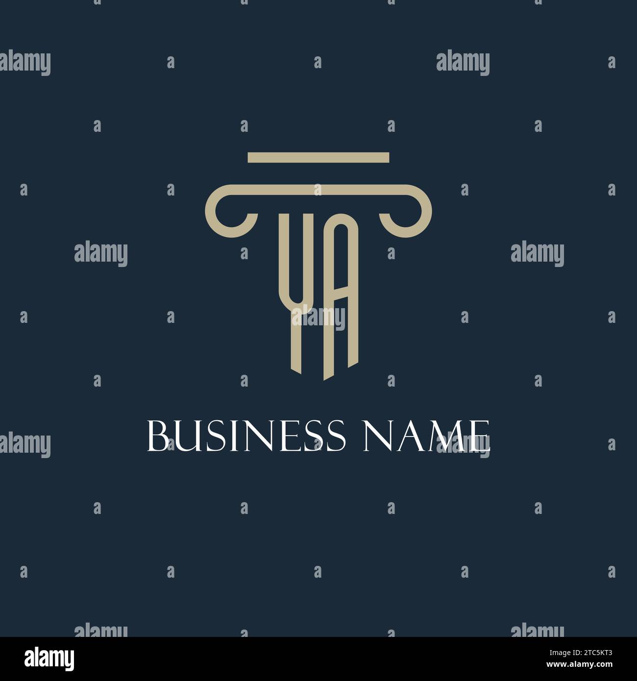YA initial logo for lawyer, law firm, law office with pillar icon ...