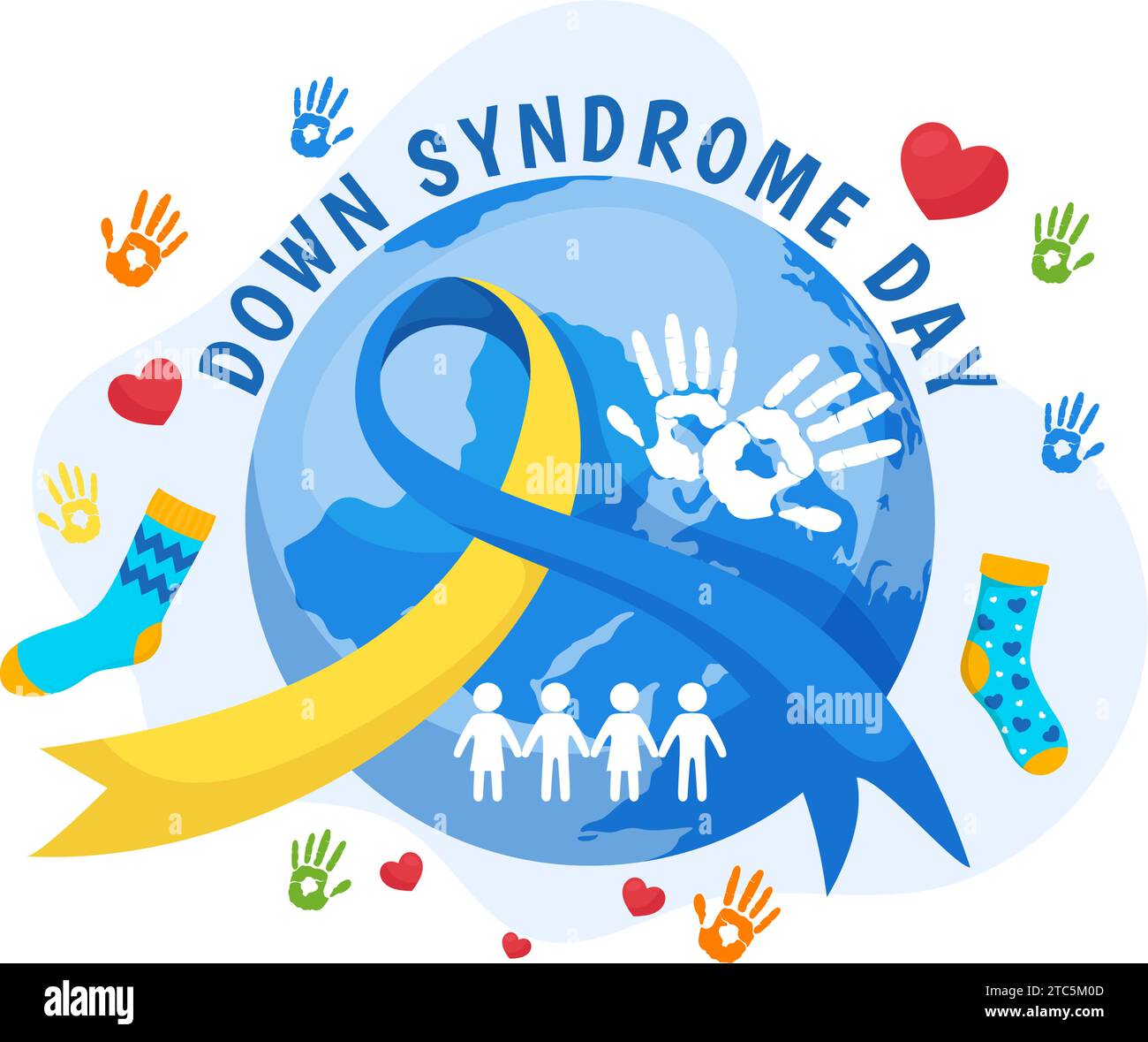 World Down Syndrome Day Vector Illustration on March 21 with Blue and