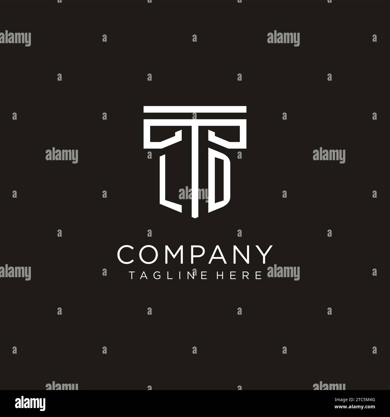 LD initial logo with geometric pillar style design, creative modern law ...