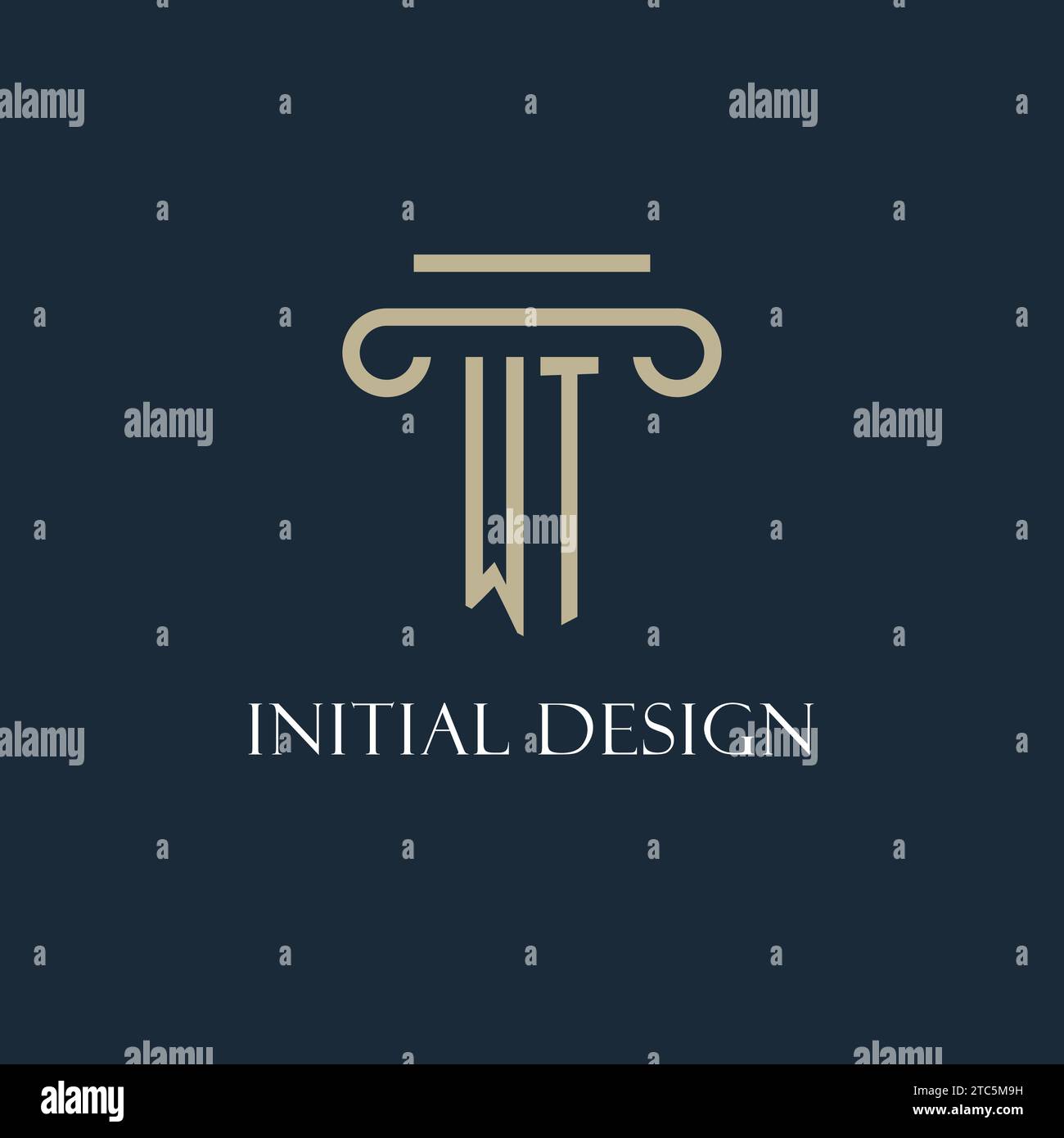 WT initial logo for lawyer, law firm, law office with pillar icon ...
