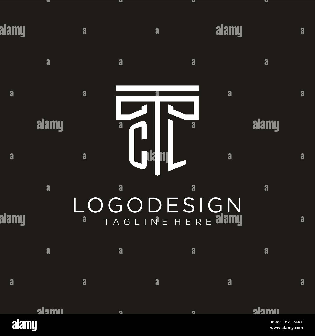 CL initial logo with geometric pillar style design, creative modern law ...